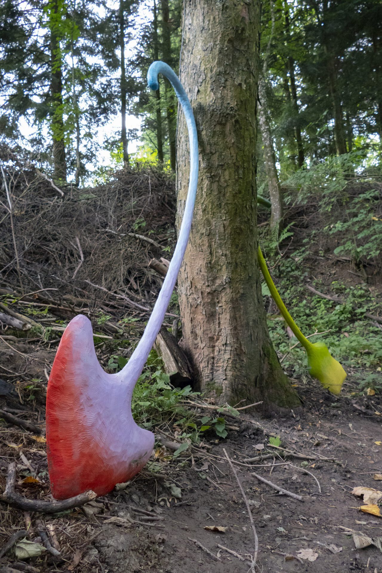 Paddle (Flower 1), 2020, beech, spray paint, varnish, 240 x 64 x 8 cm