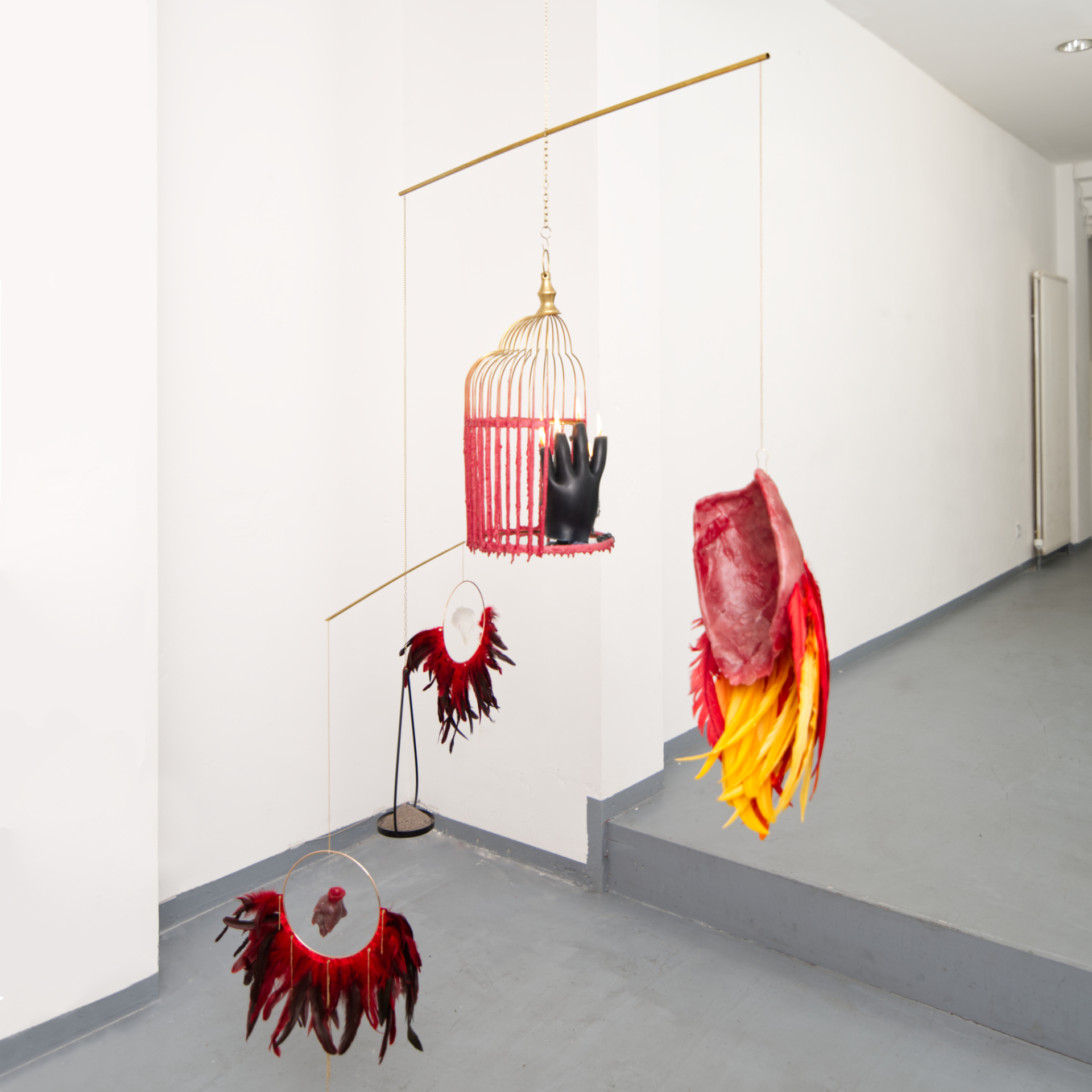 Hannah Cooke,Phoenixkin, 2020, Mobile (Mixed Media), 2x1x1m