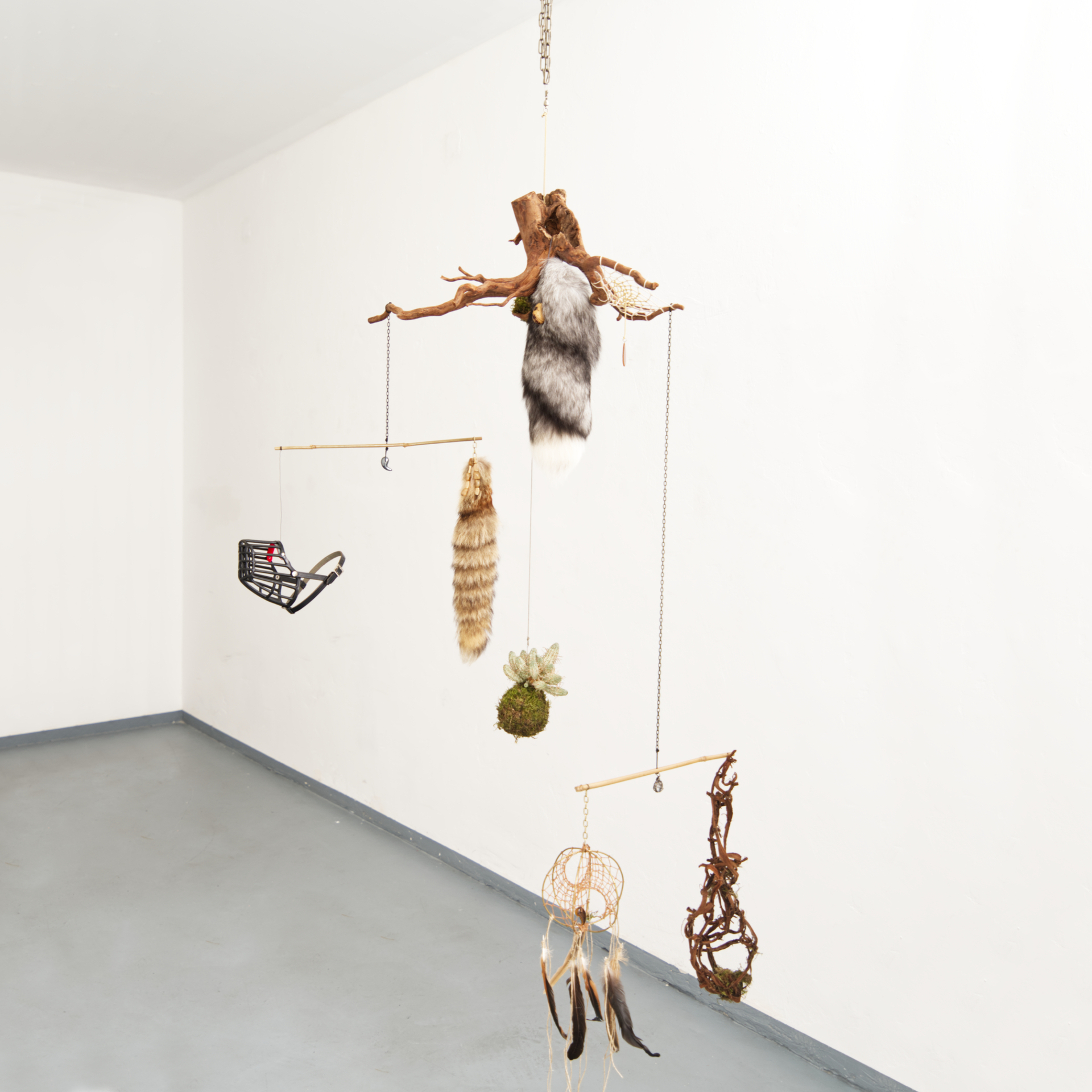 Hannah Cooke, Wolfkin, 2020, Mobile (Mixed Media), 2x1x1m