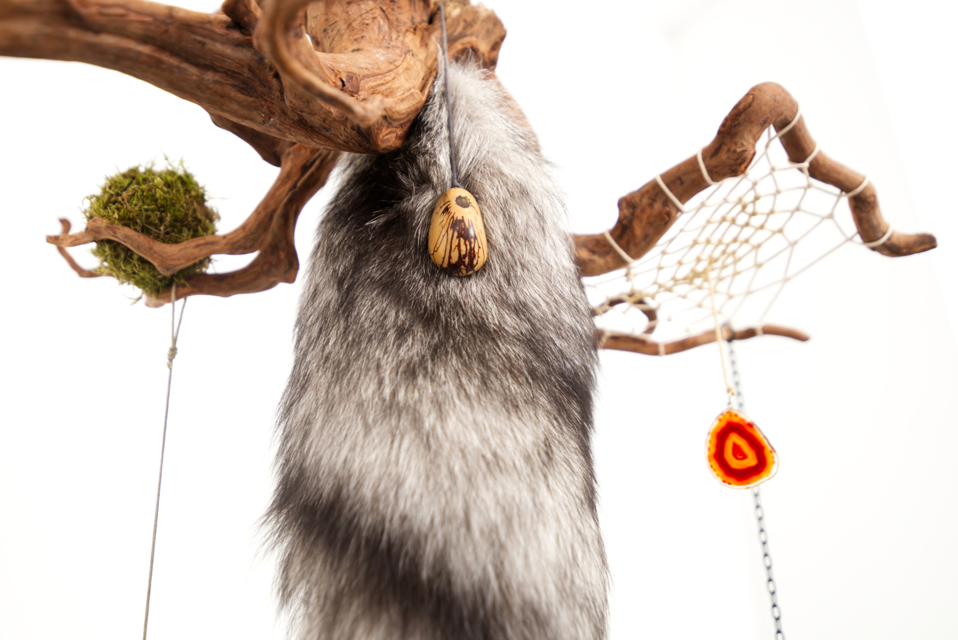 Hannah Cooke, Wolfkin Detail, 2020, Mobile (Mixed Media), 2x1x1m