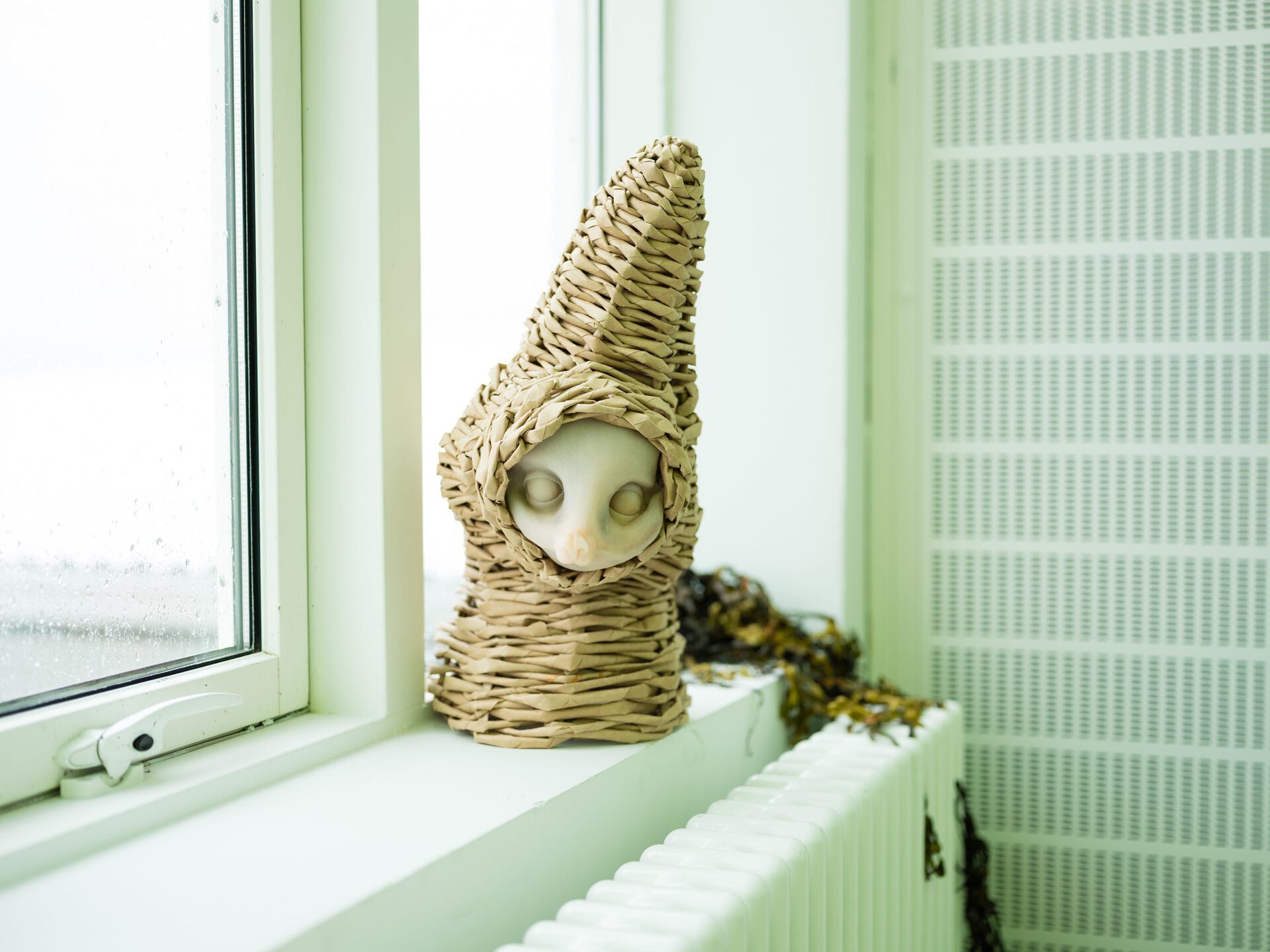 Aniara Omann, Mormor (Grandmother – mother’s side), 2020 Recycled wheat flour bags. Cast gel-10 silicone