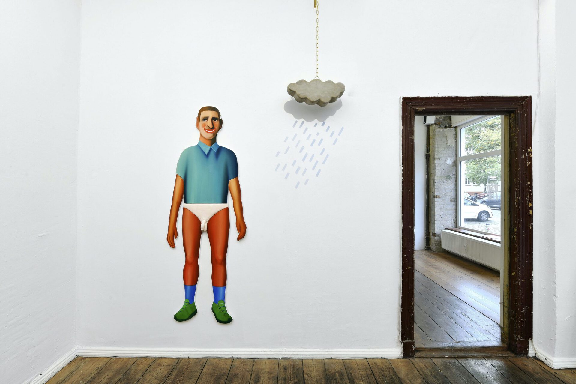 Adam, oil on canvas, wood, modeling clay, resin, acrylic, 2020