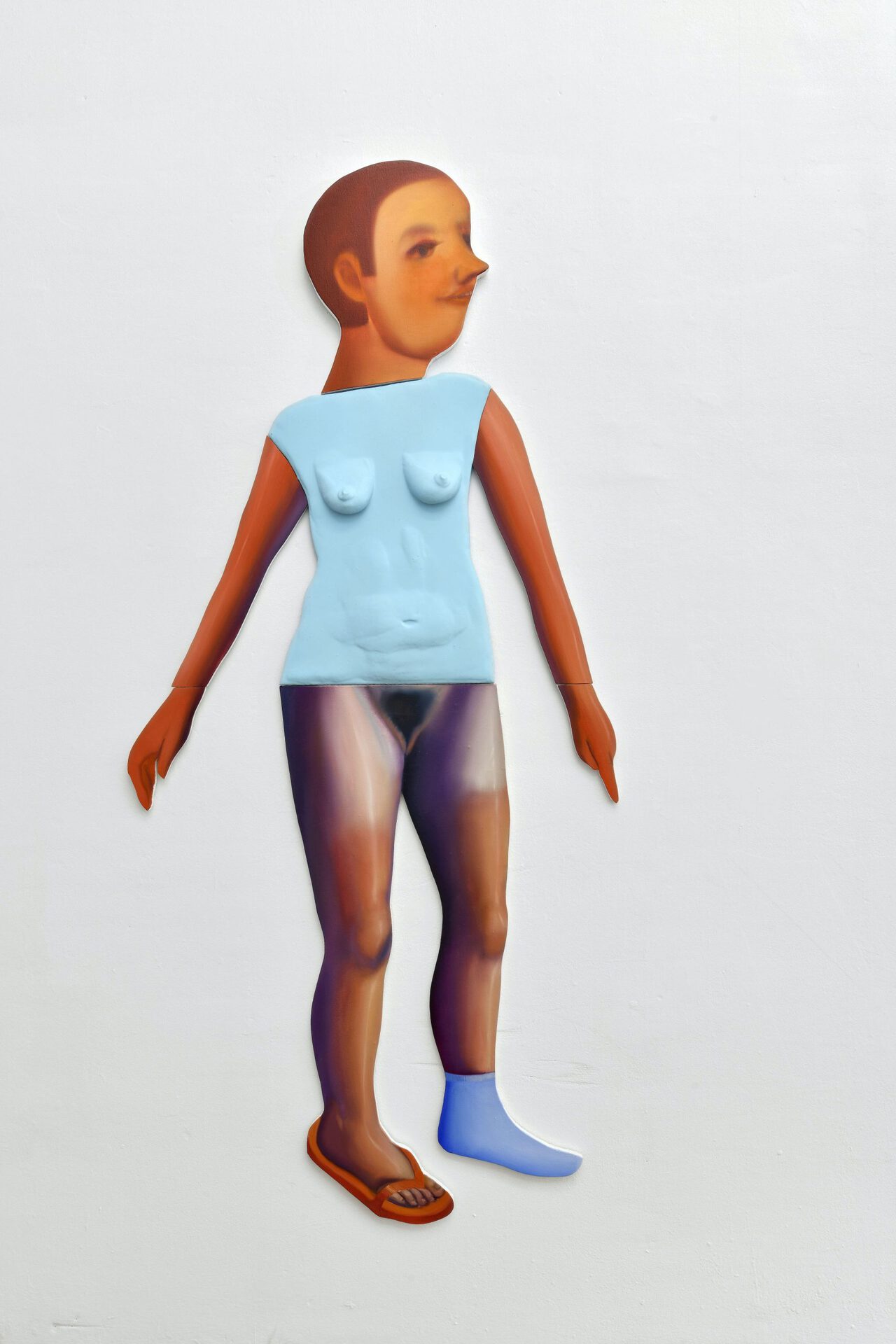 Carolina, oil on canvas, wood, modeling clay, resin, pigments, acrylic, 2020