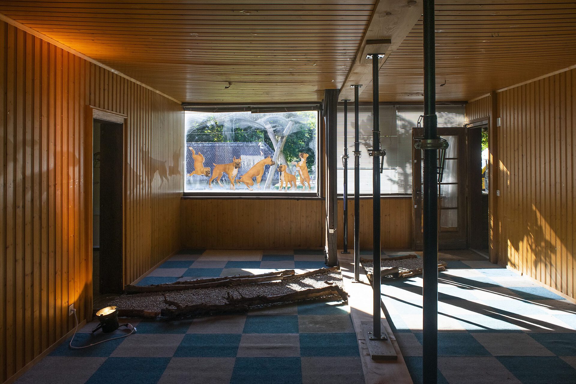 Installation view, Dog Walk, Chalet à Gobet, Lausanne, 2020