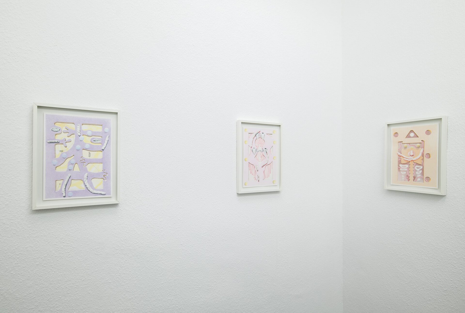 Ellande Jaureguiberry, Bliss IV and V and VI, 2020, color pencils on paper, 21x30cm (8.2x11.8 inches)