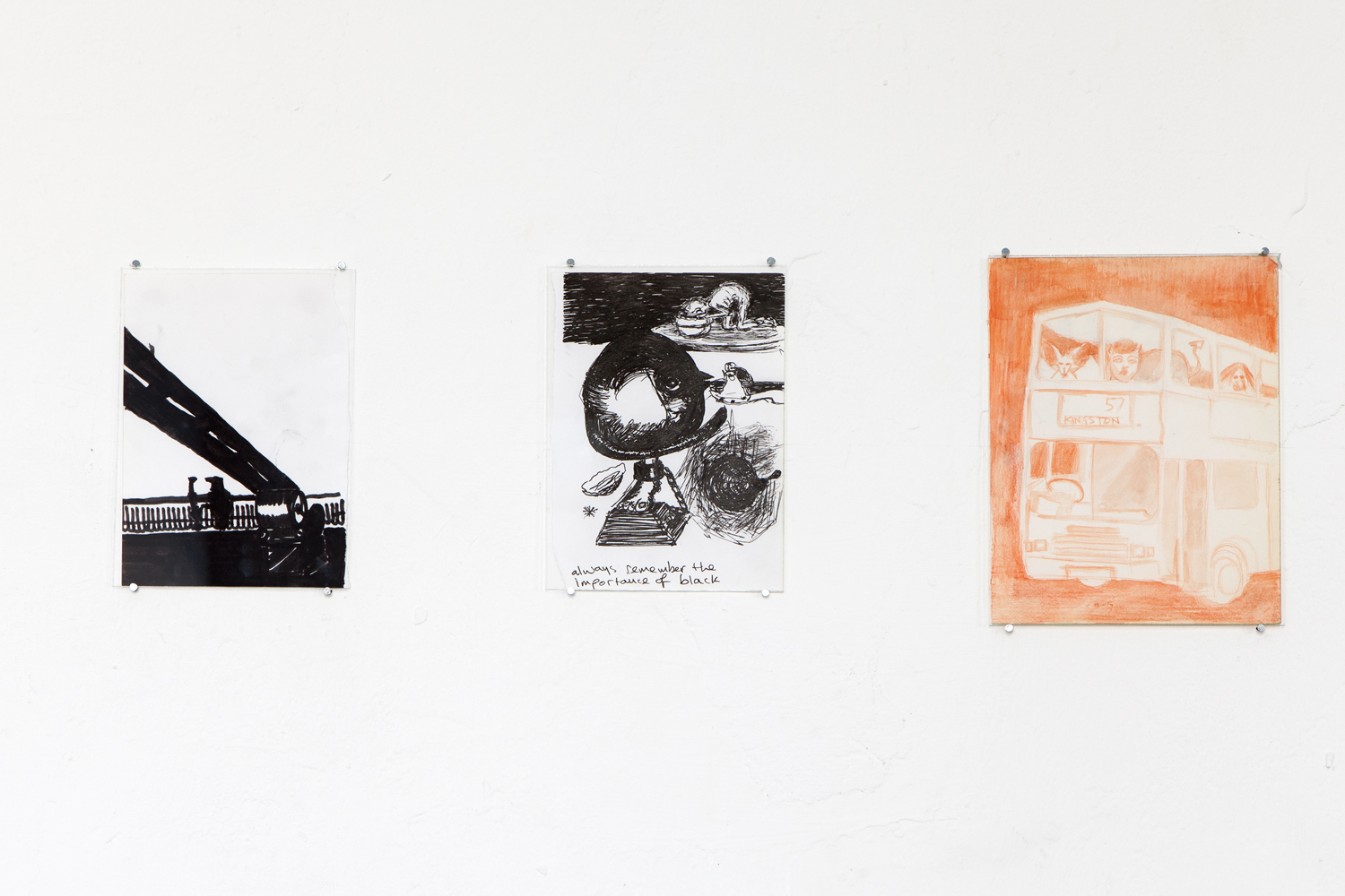 Bonnie Camplin, Untitled, 2008-2018, 9 works on paper, various dimensions