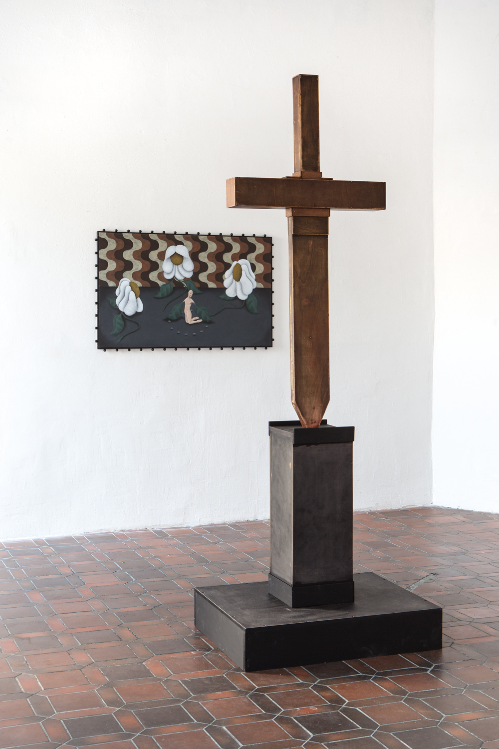 Matthieu Haberard, An archaic friendship, wood, ca. 220X50x60cm