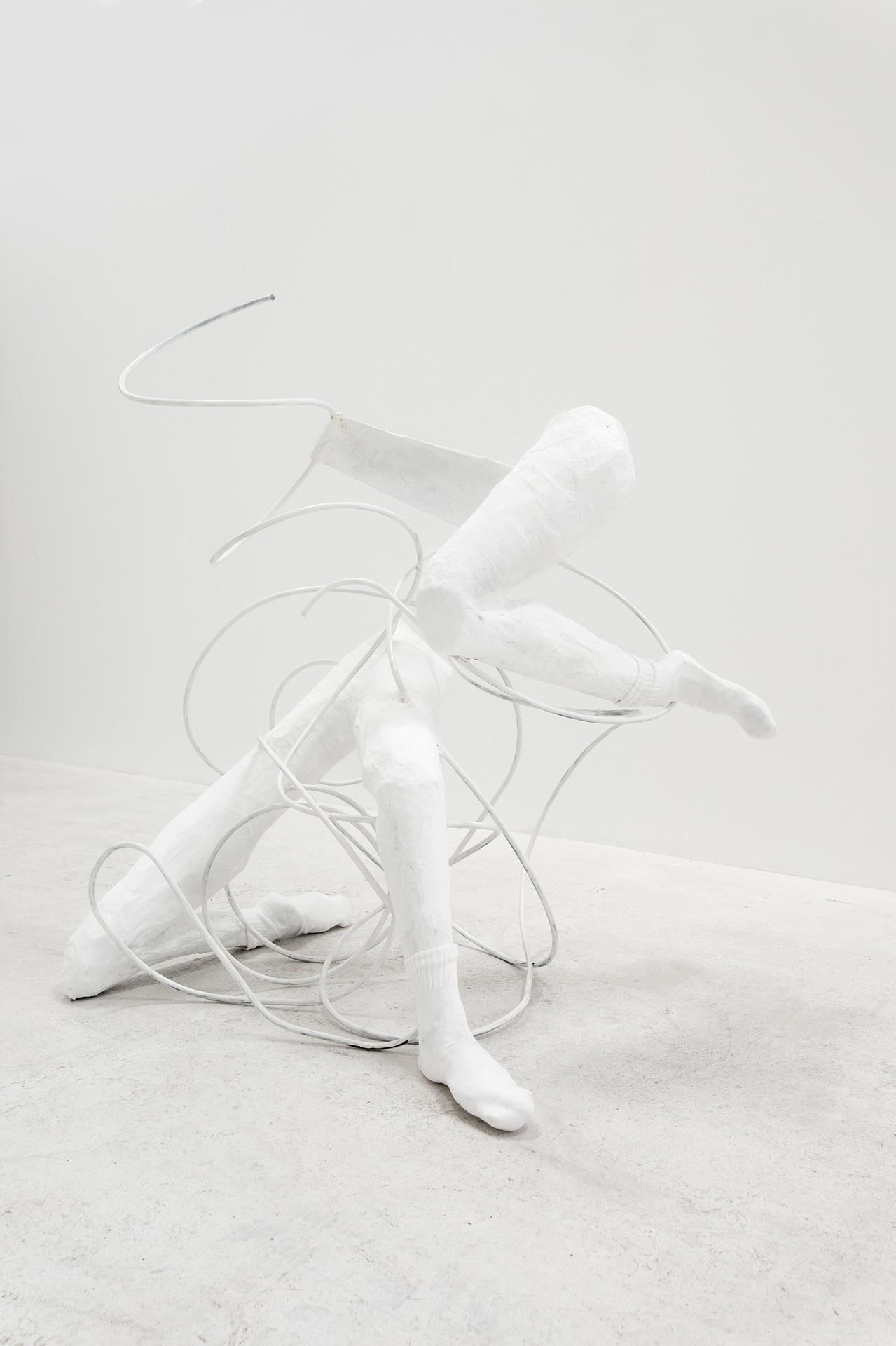 Hannah Fitz. And laughed aloud from the pure joy of being alive, 2020. Steel, Card, Wire, Plaster Bandage, Plaster Filler, Resin, Clothing. 120 x 100 x 90 cm