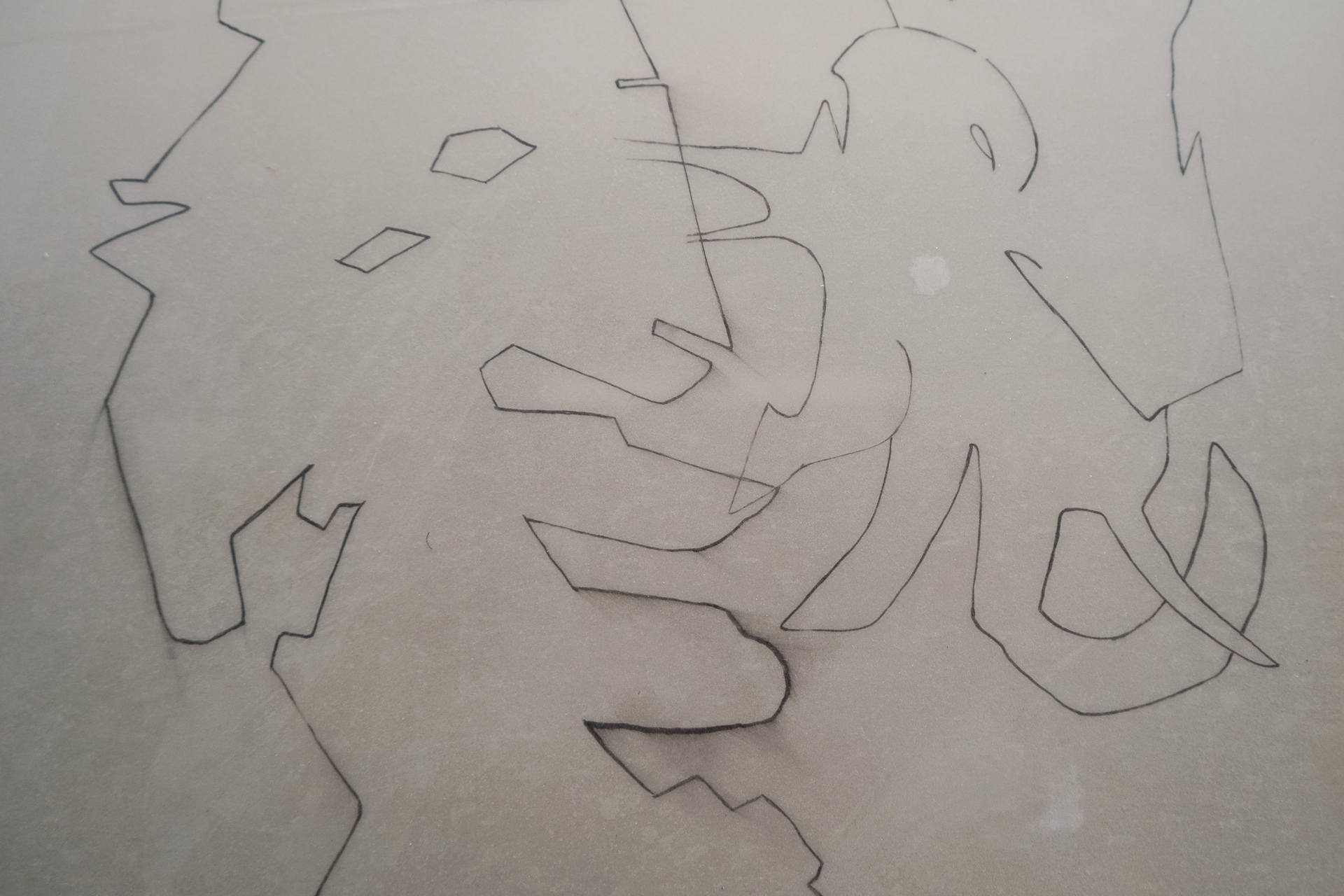 Mia Bencun, 3D Divination: save the game before you enter the cavern (2020), Latex, wood, 60 x 40 cm, Close Up.