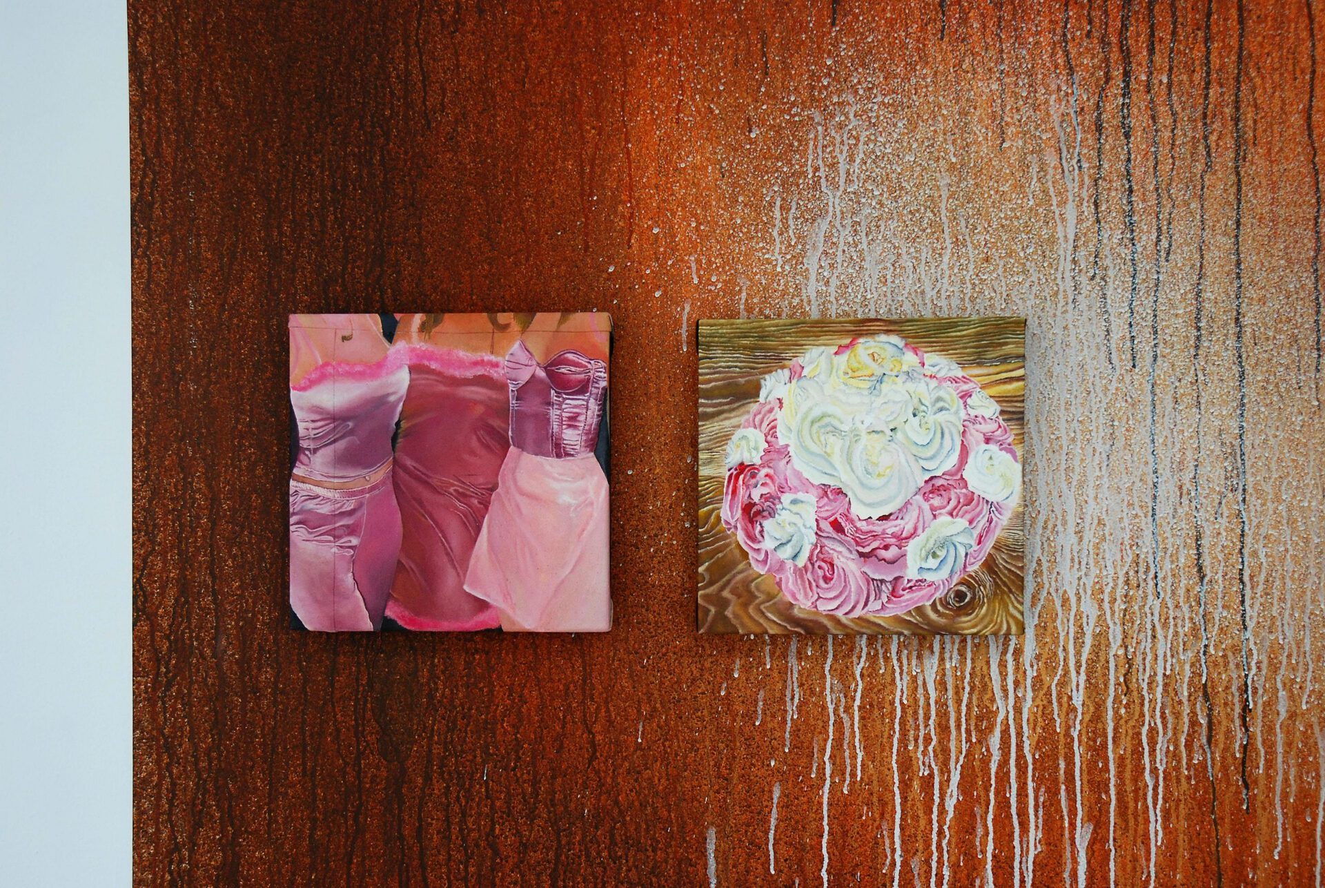 Héloïse Chassepot, Girls, 2020, Cake 2019, oil painting, 27 x 27 cm.