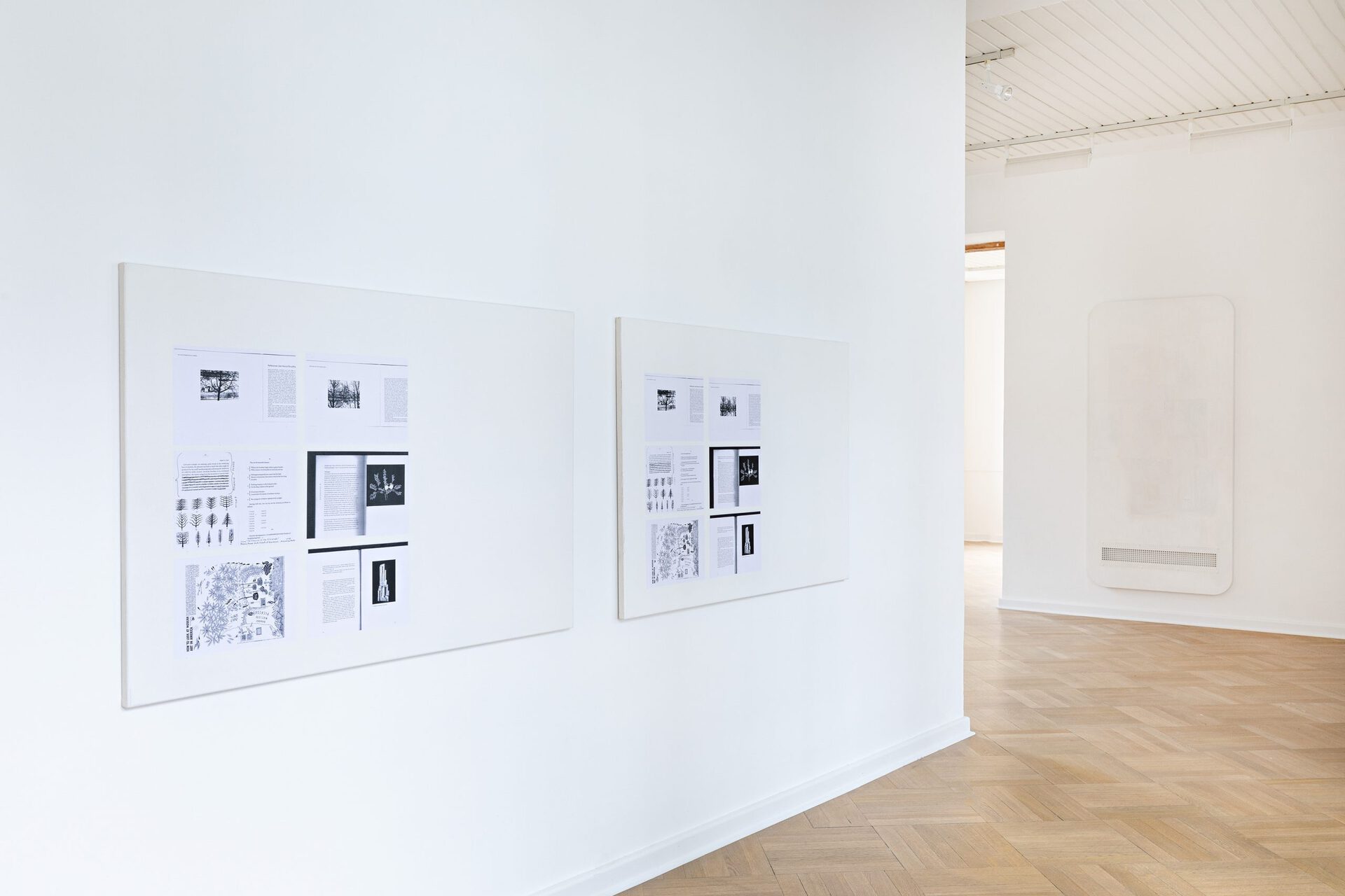 Olivier Foulon & Alexander Lieck Conversation under a tree, 2020 Leda Bourgogne Ghost, 2018 Ausstellungsansicht / Exhibition view THE IMMANENT HORIZON Kunstverein Bielefeld, 2020 Photo: Fred Dott