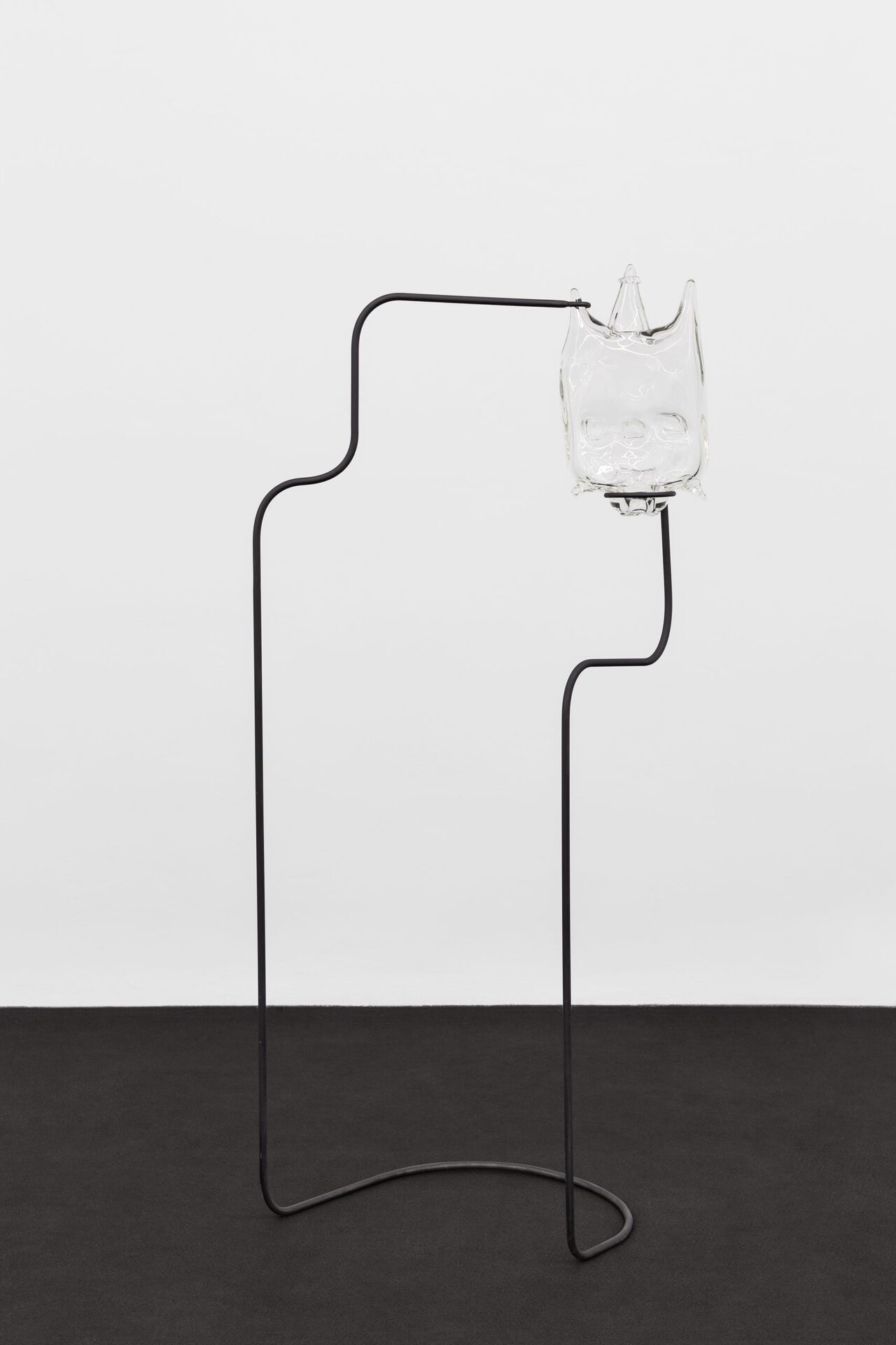 Andreia Santana, Soul House (João). 2020. Hand blown crystal glass, metal coated steel. 144 x 51x 40 cm