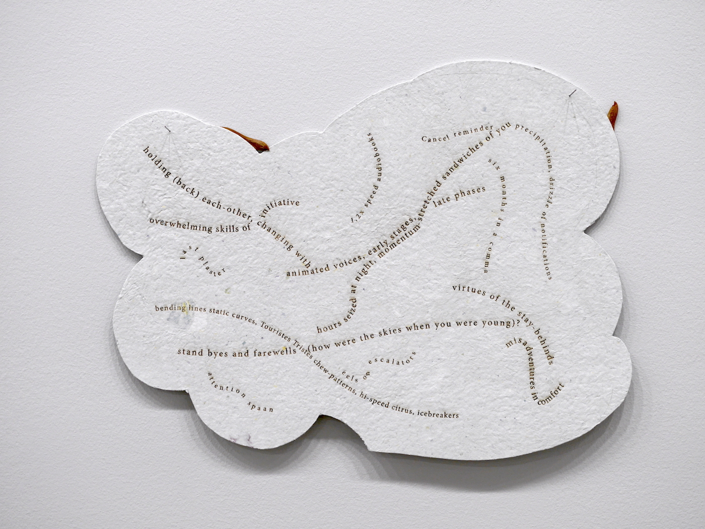 Commute skies 2020, laser engraved handmade paper, 30 x 40 cm