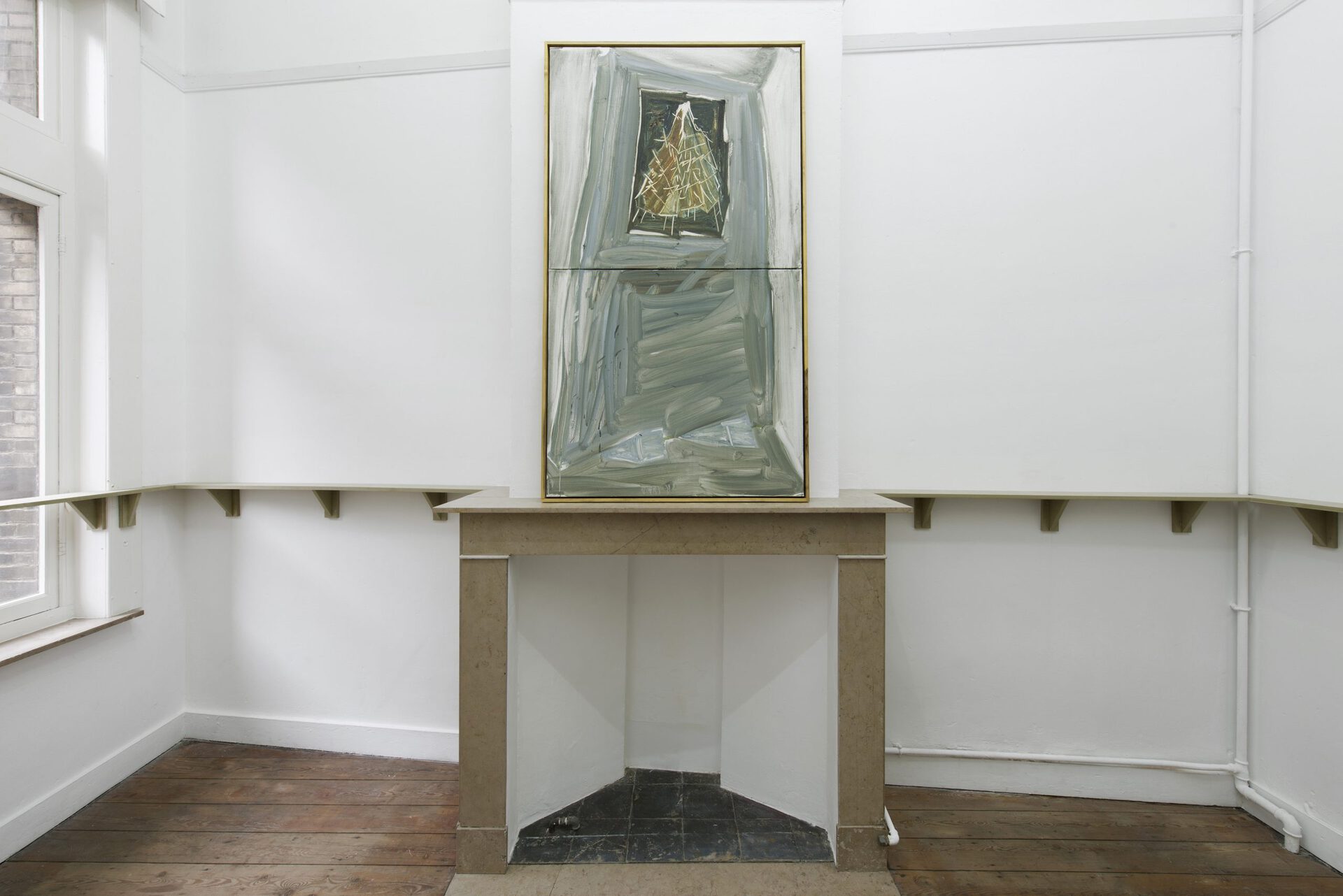 Jonas Dehnen, ’Tinzen’ oil and beeswax on canvas, black locust artist’s frame, 100 x 160 cm, 2020