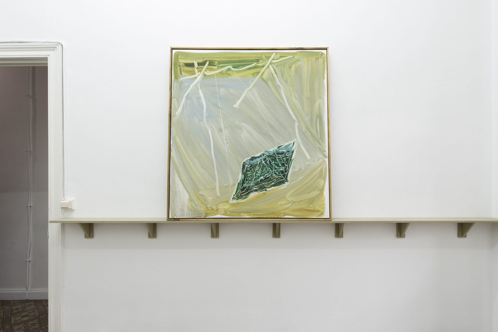 Jonas Dehnen, ’Swing I’ oil and beeswax on canvas, black locust artist’s frame, 120 x 130 cm, 2020