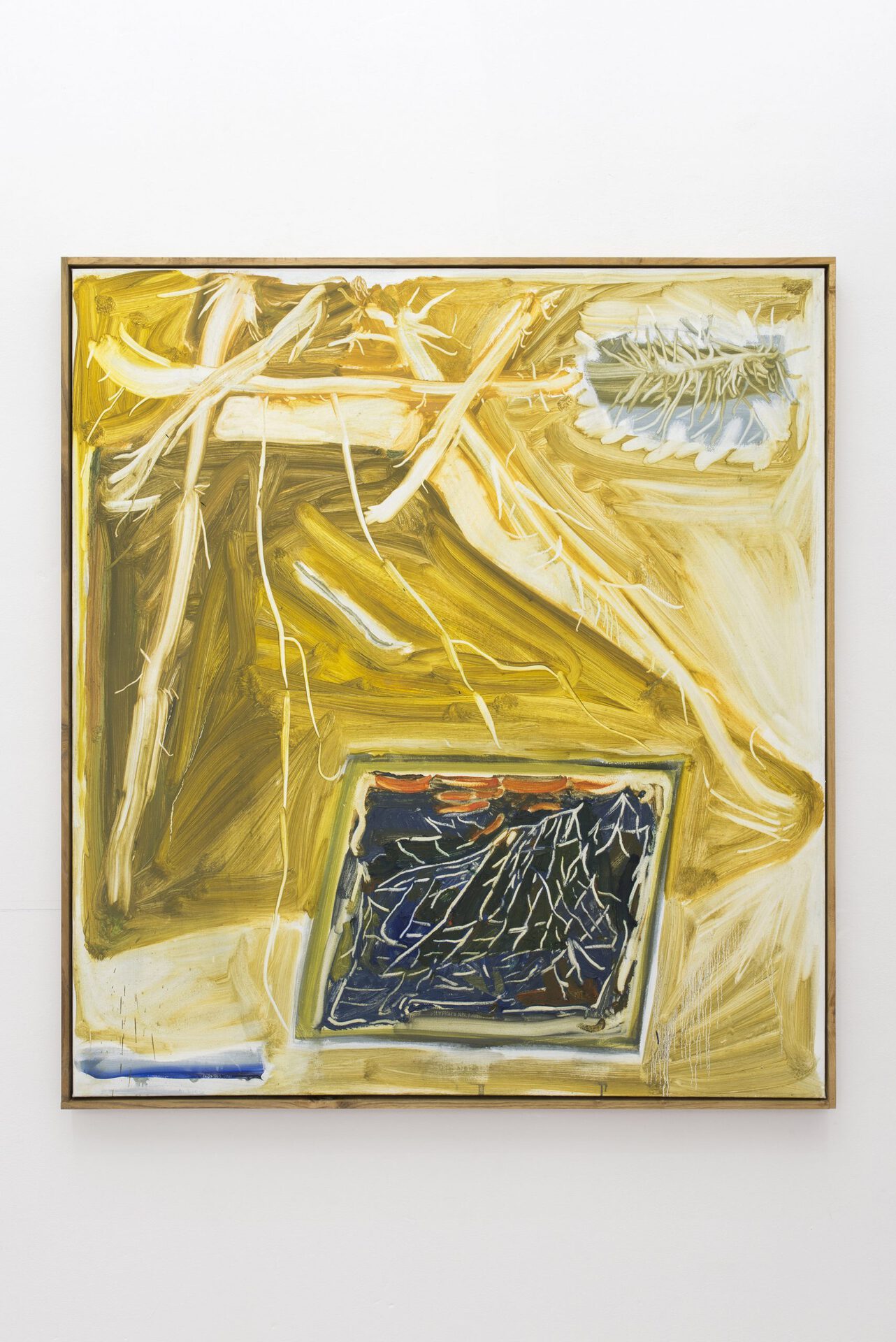 Jonas Dehnen, ’Swing II’ oil and beeswax on canvas, black locust artist’s frame, 120 x 130 cm, 2020 (2)