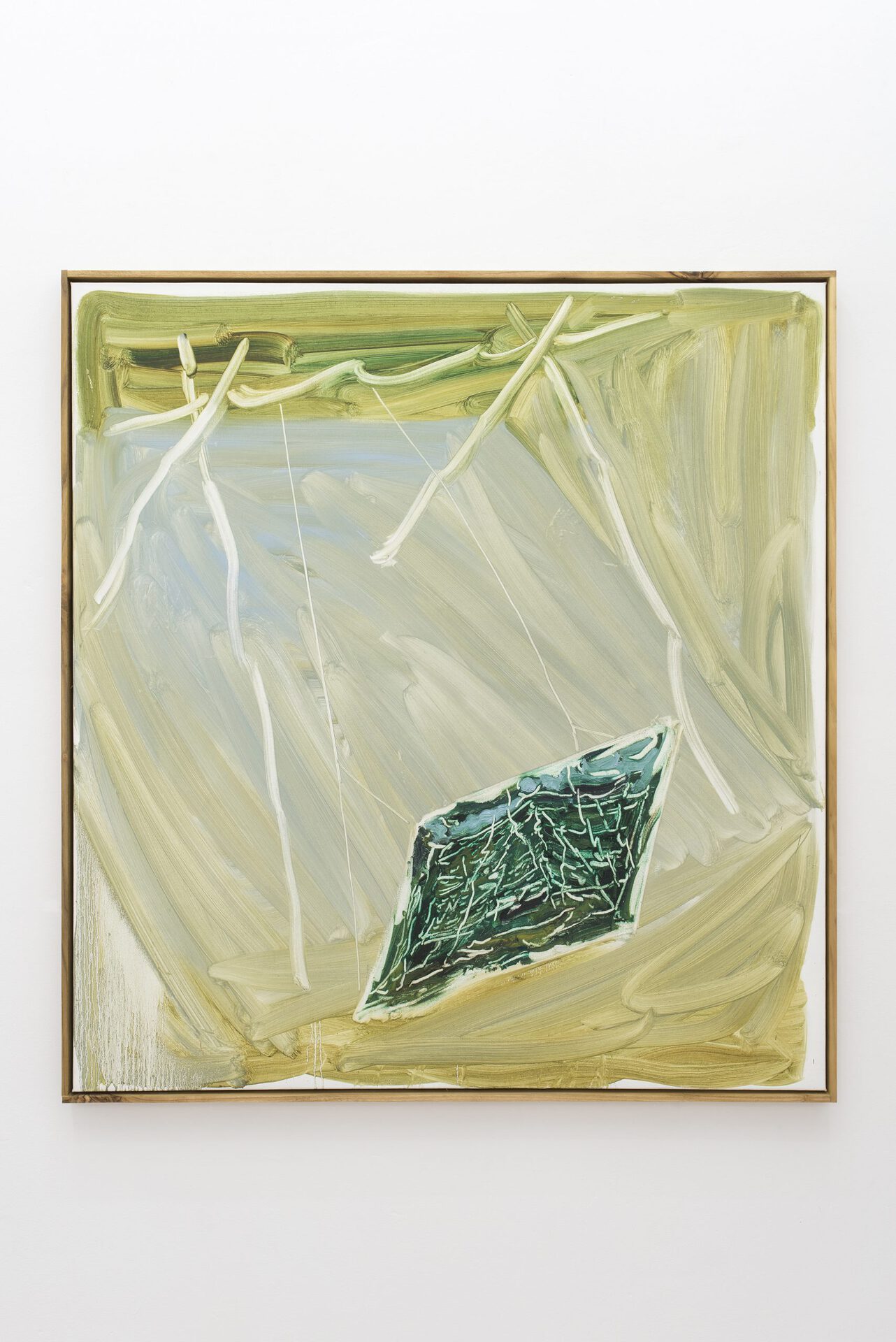 Jonas Dehnen, ’Swing I’ oil and beeswax on canvas, black locust artist’s frame, 120 x 130 cm, 2020 (2)