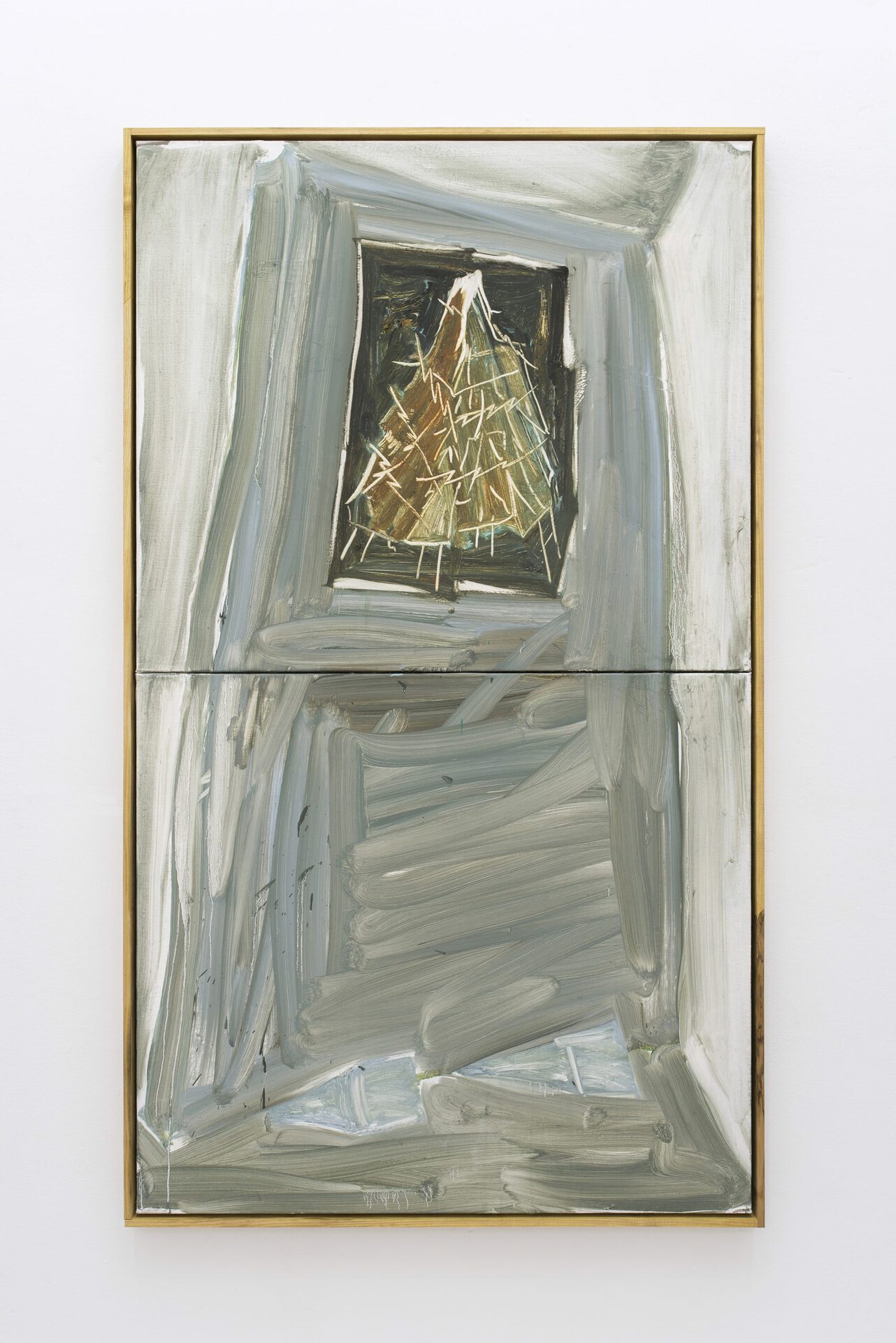 Jonas Dehnen, ’Tinzen’ oil and beeswax on canvas, black locust artist’s frame, 100 x 160 cm, 2020 (2)