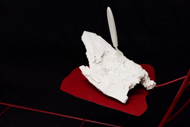 Natalia Gurova, Casino 2020, part of installation— Forest, metal, wood, plaster, ceramic, 30х17 cm