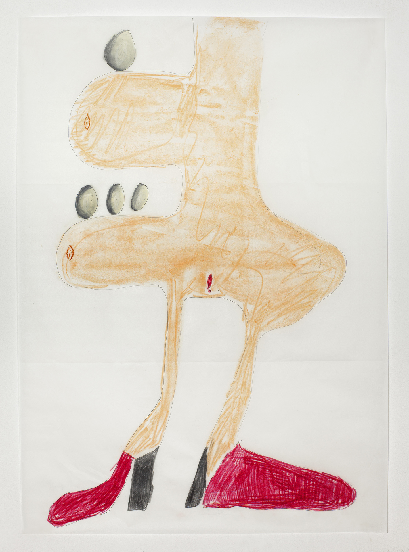 Cervio Martini, CDD10, 2020, Marker,crayon,graphite,pencil and chalk on paper, 100cmx75cm