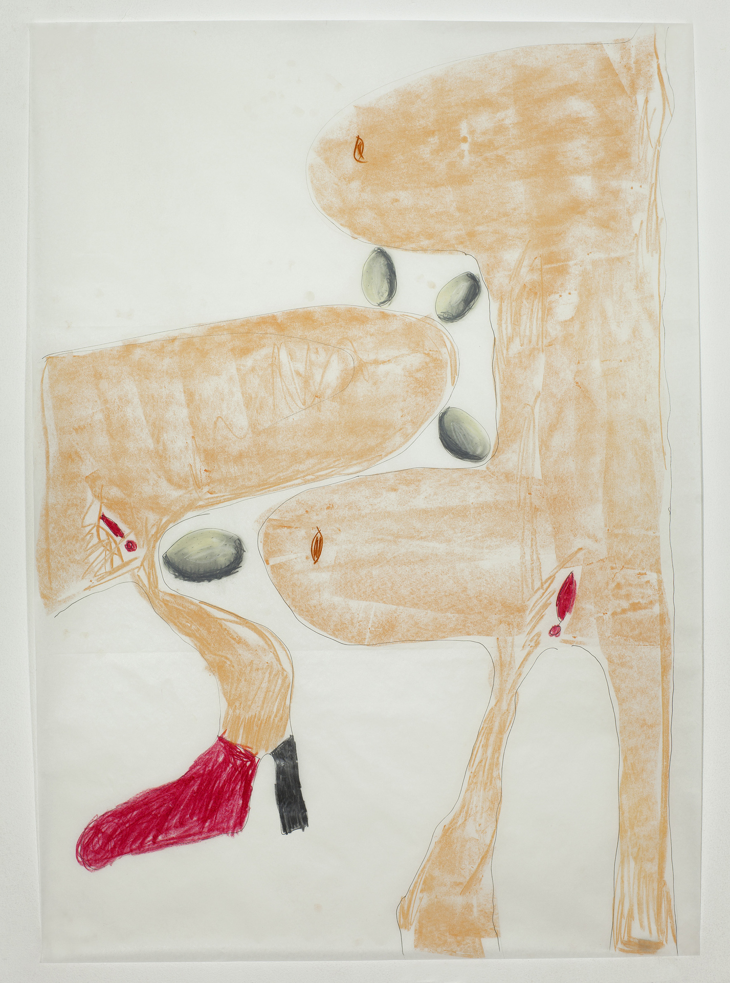 Cervio Martini, CDD7, 2020, Marker,crayon,graphite,pencil and chalk on paper, 100cmx75cm