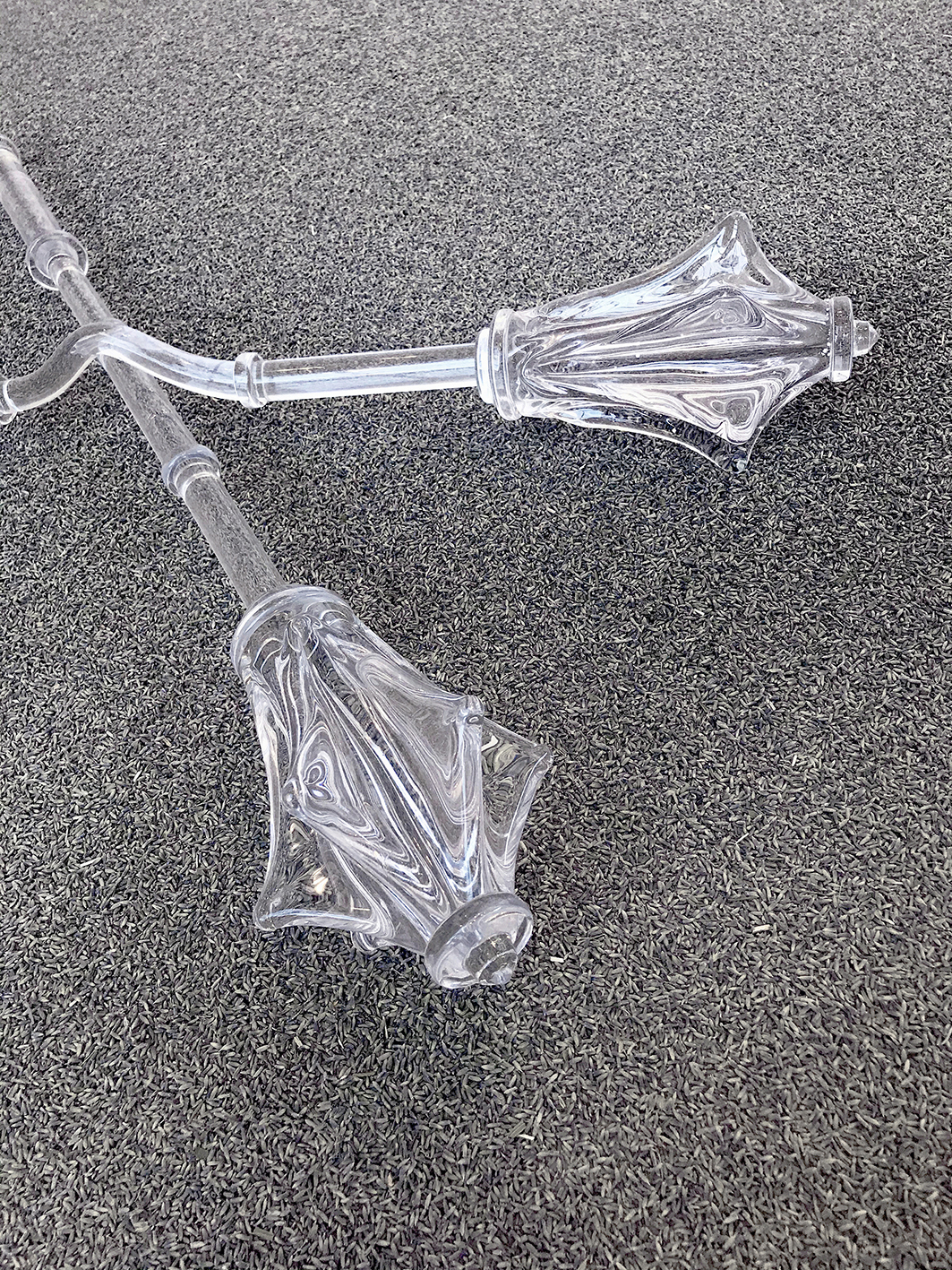 Floryan Varennes, Assag (details), 2020, Glass weapon masses, 120 x 30 cm