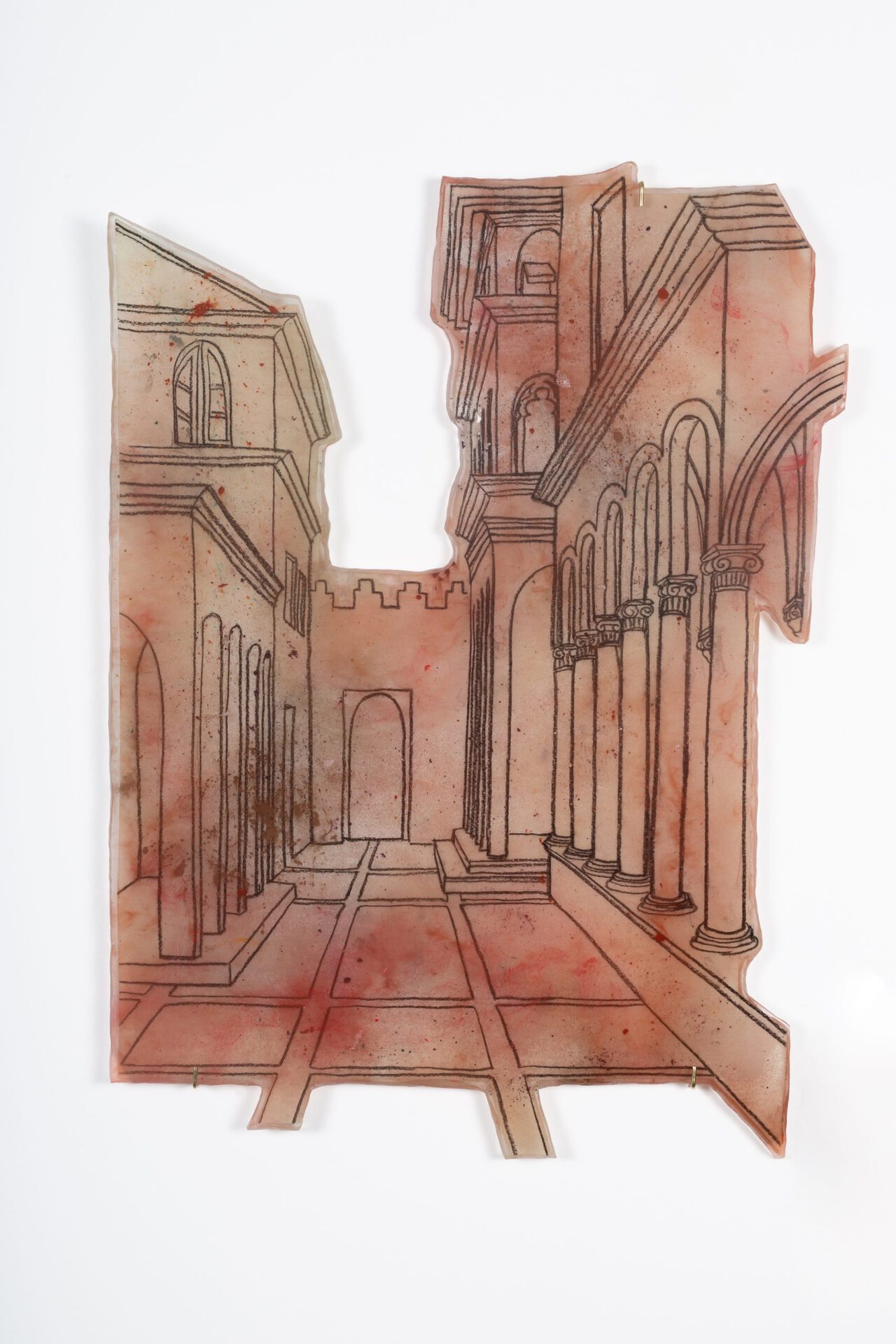 Zuzanna Czebatul, Bartolomeo, 2020, resin, handcrafted paper, coal, pigments, 63,5 x 47,5 cm
