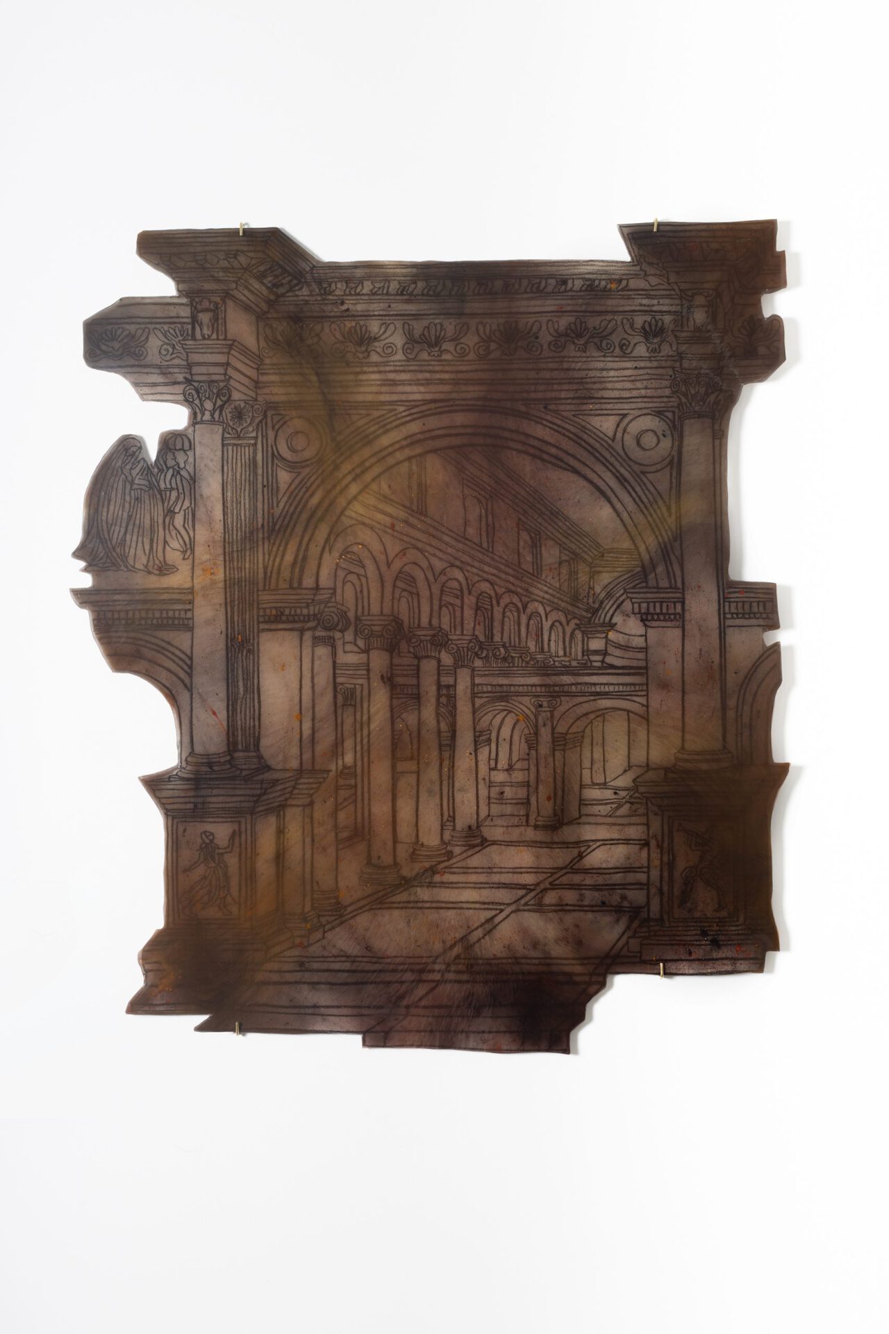 Zuzanna Czebatul, Bartolomeo (3), 2020, resin, handcrafted paper, coal, pigments, 84 x 74 cm