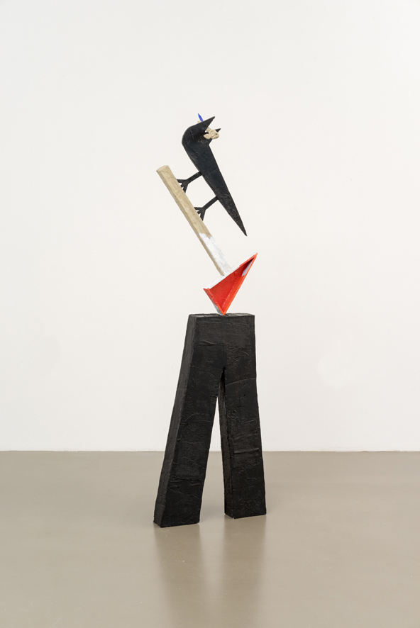 Jan Zöller, Forever under construction, 2020, painted aluminium, 156 x 35 x 45 cm