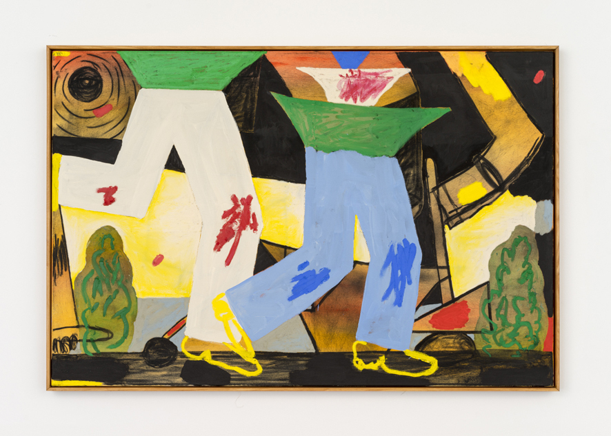 Jan Zöller, Midnight movement, 2020, acrylic, oil based colored pencil, charcoal and pastels on canvas, 80 x 120 cm