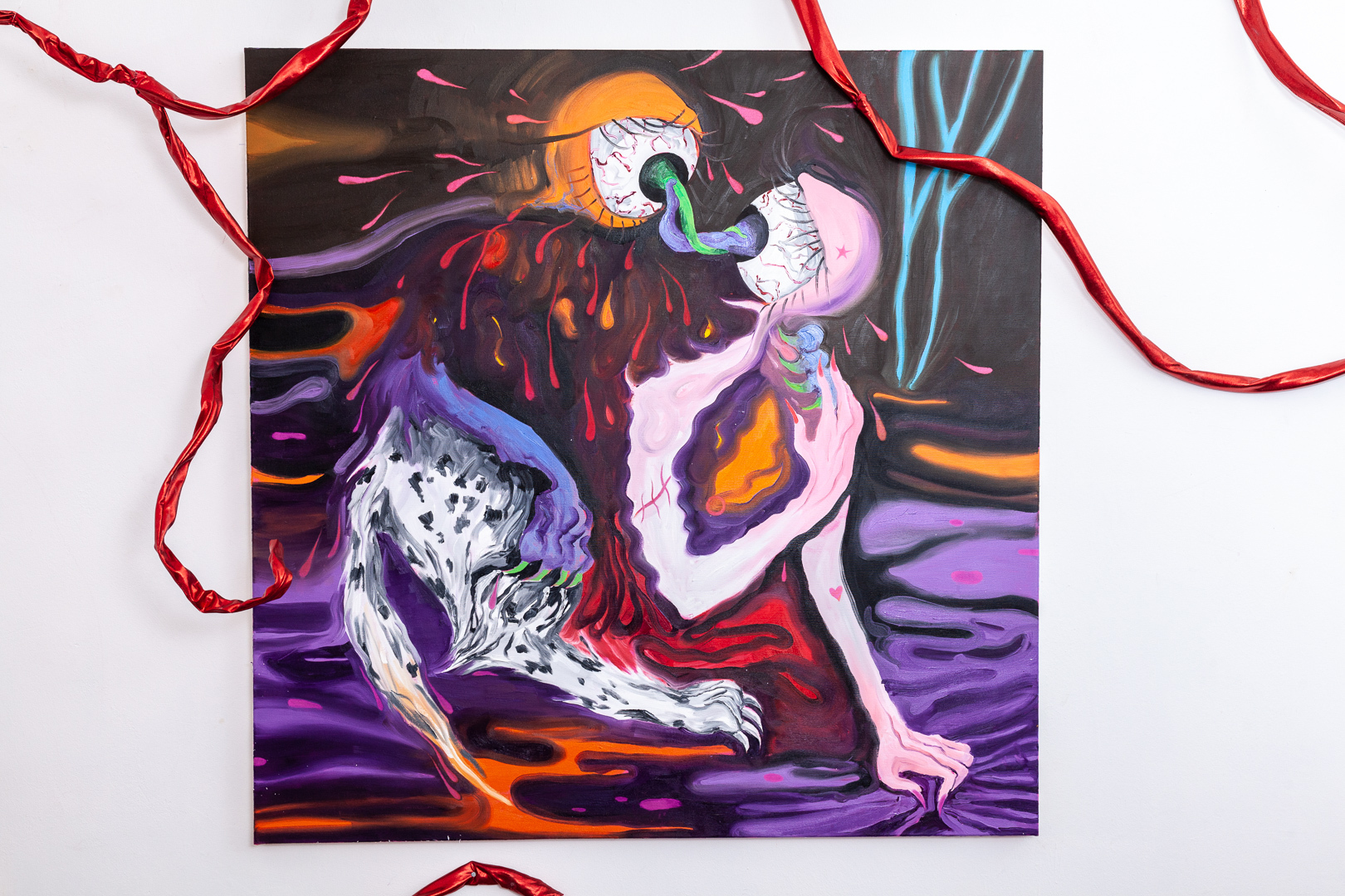 Katarzyna Olma, Wet sweat times, 2020, acrylic on canvas, 120x120cm