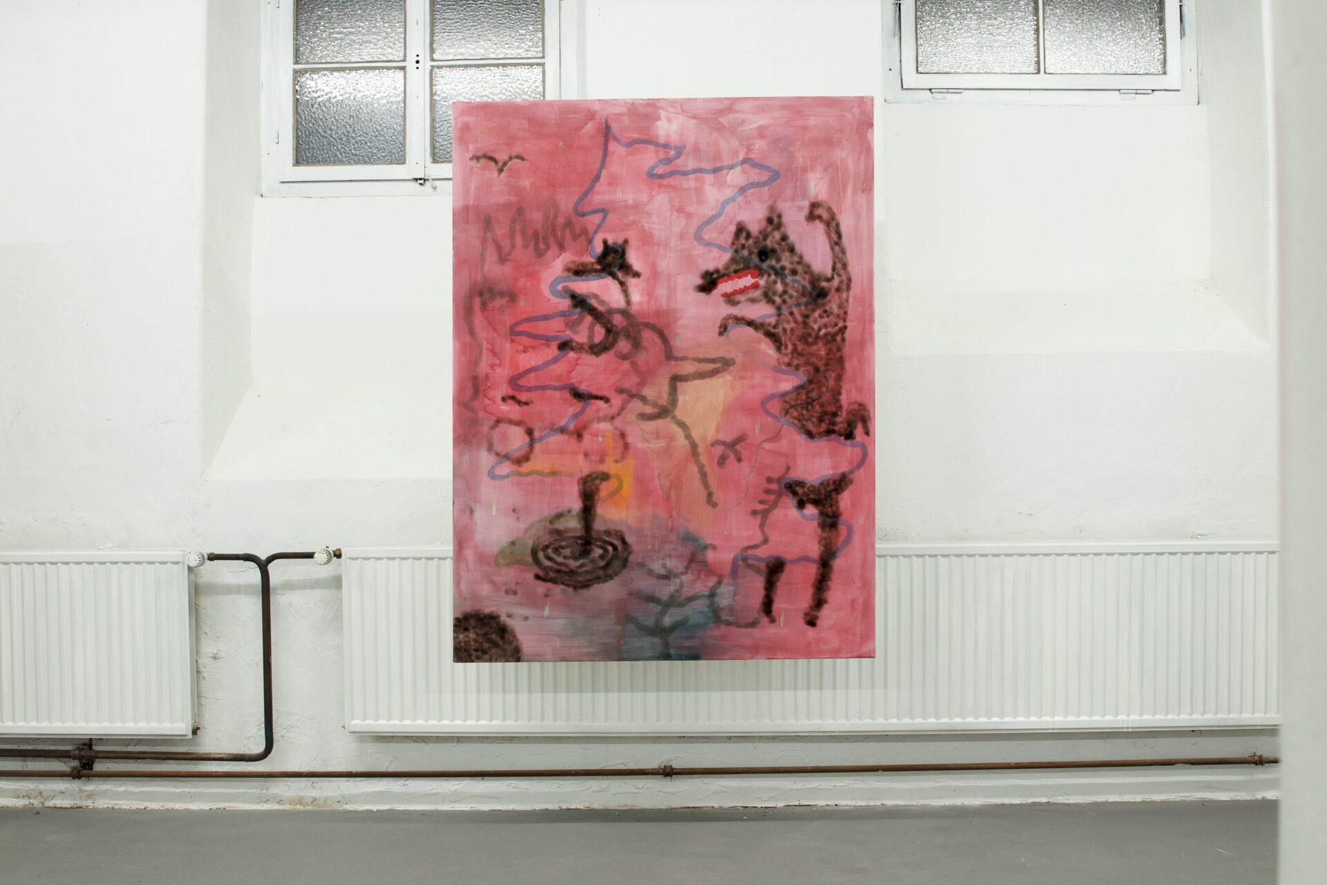 Vincent Scheers, 2020, Merry christmas, watercolour and laquer on linen