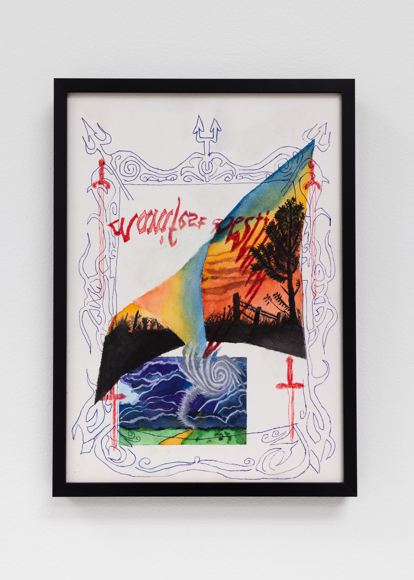 Chris Lloyd, Manifest destiny suqs, 2020, watercolor on archival watercolor paper,  12 x 9 inches