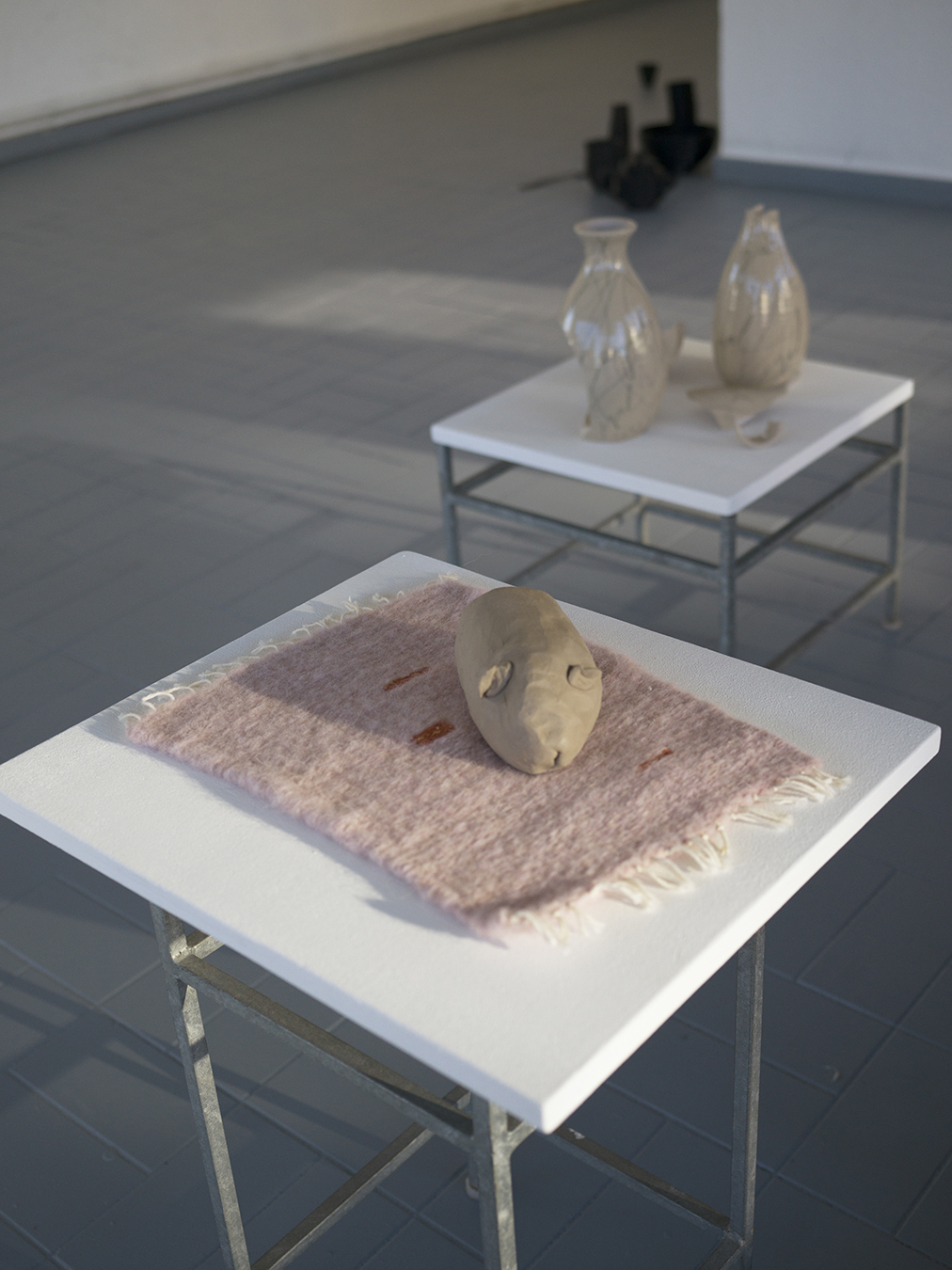 Marie Donike, Guinea Pig resting on Carpet, 2020, Alpaca Wool, Cotton, Clay, 2020