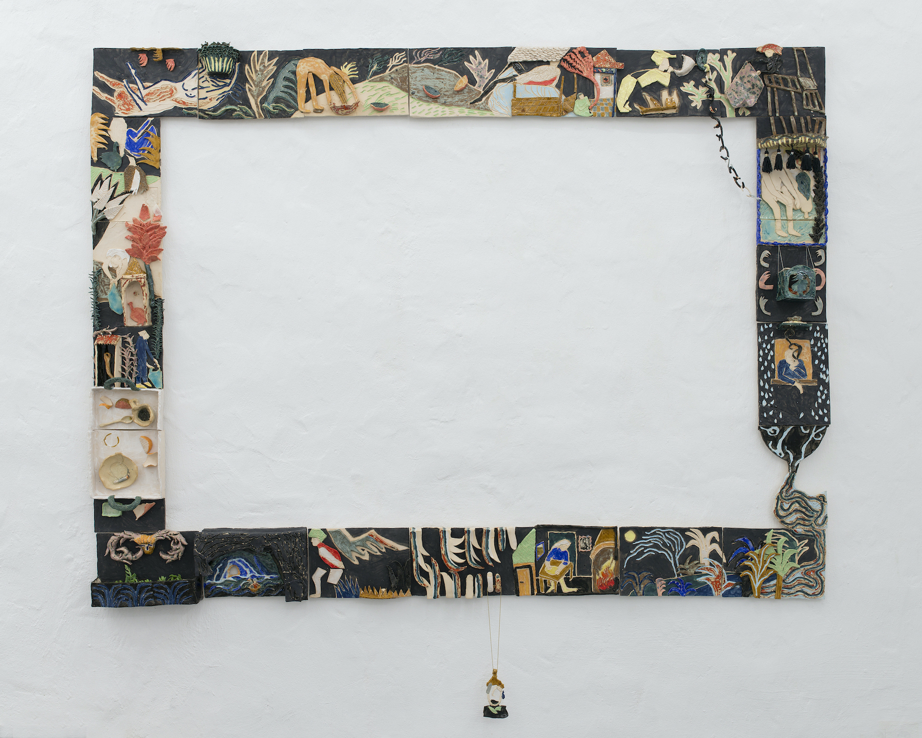 HELOISE RIVAL, Rose son bed orange qui brume, 2020, ceramic, 195 x 145 cm