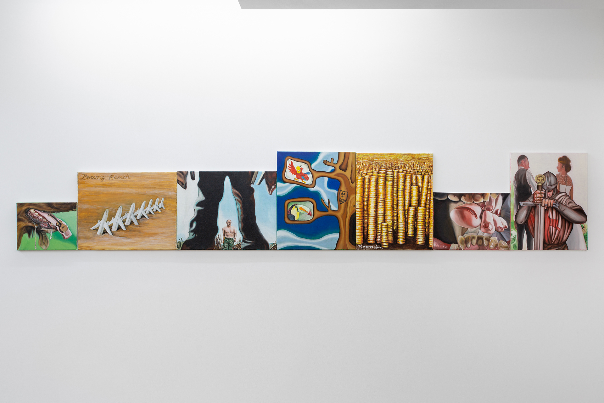 Installation view of left wall