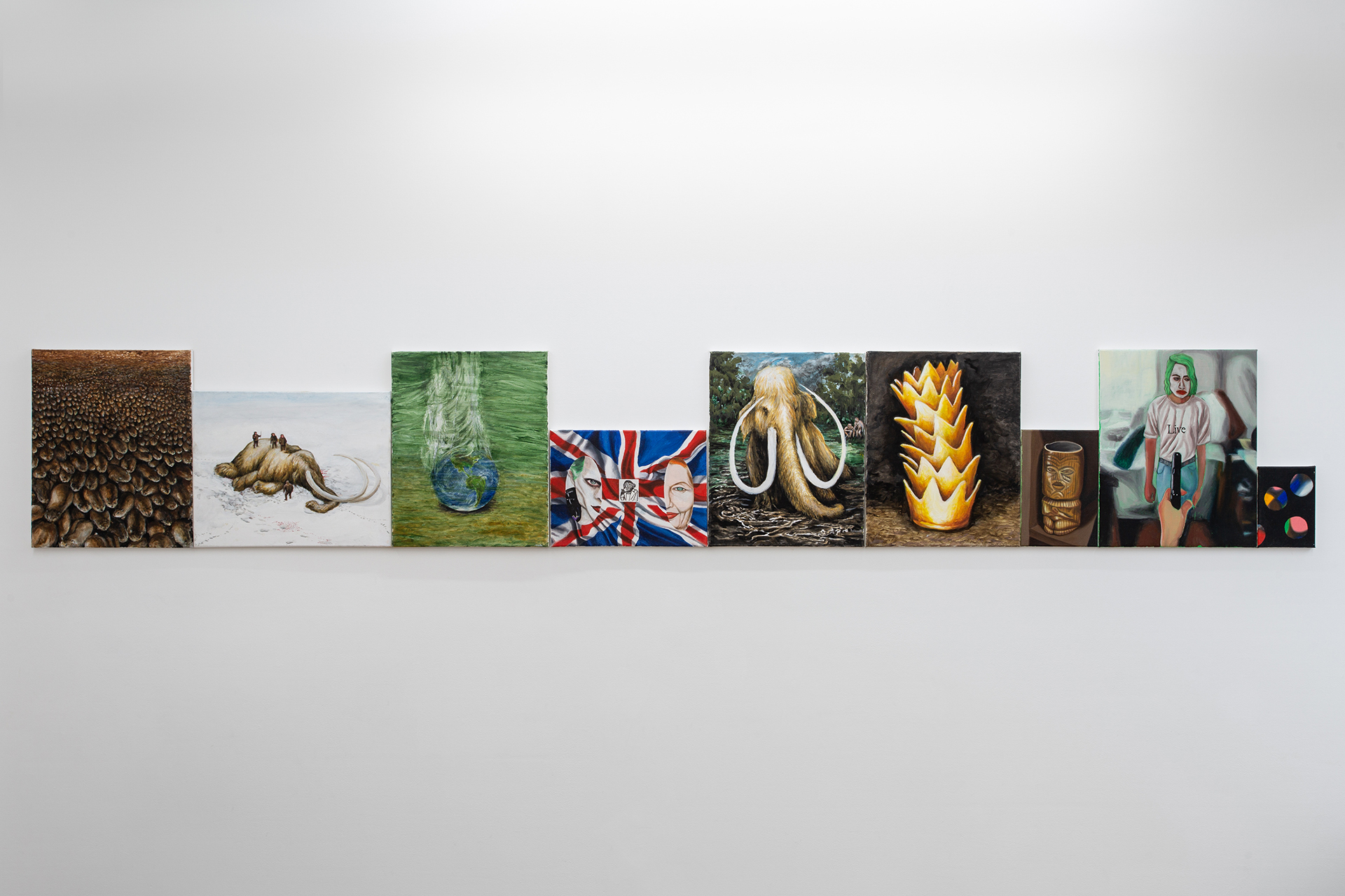 Installation view of right wall