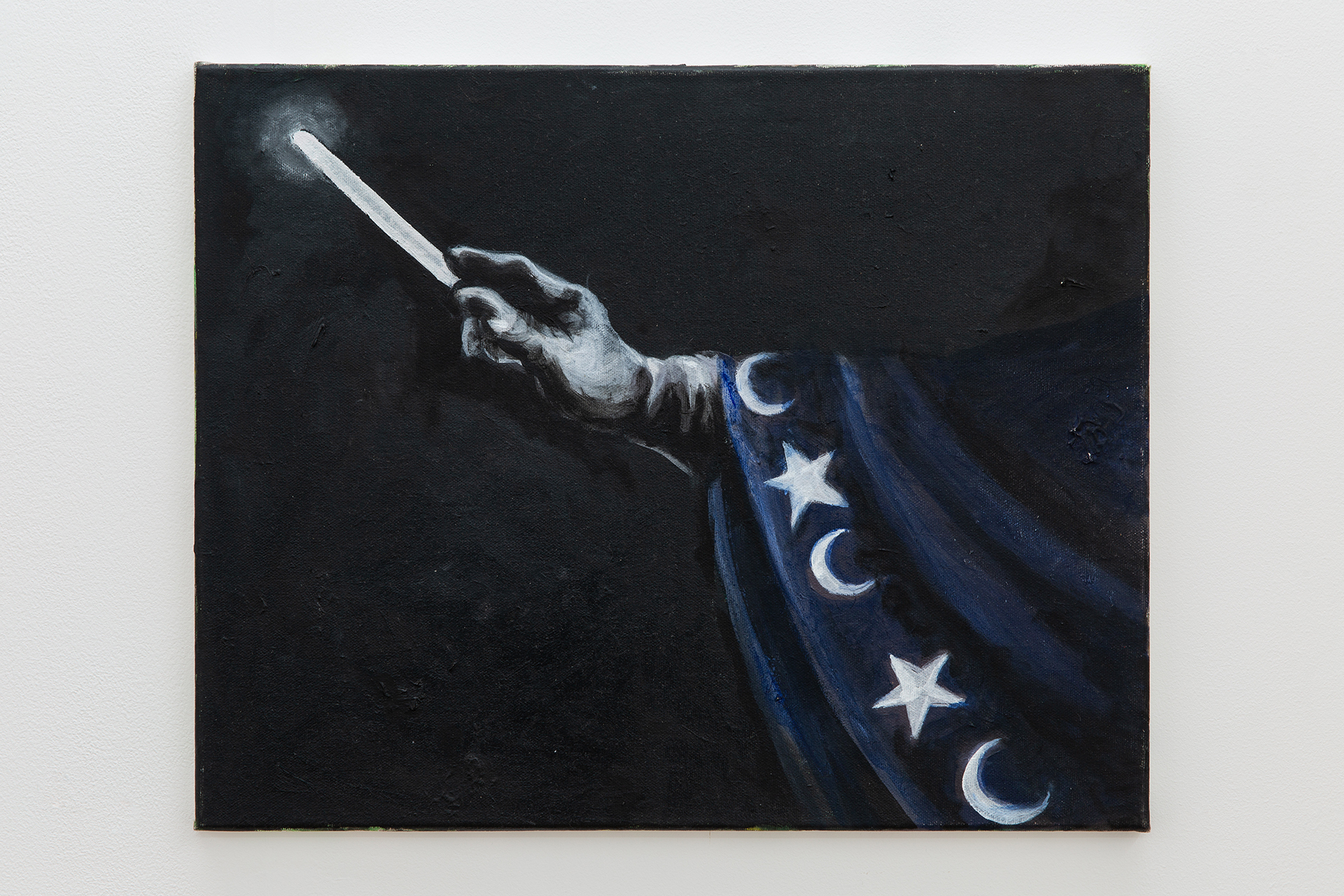 Robert Hawkins, The Magician's Hand with Wand, 2020, Oil on canvas, 40cm x 50cm