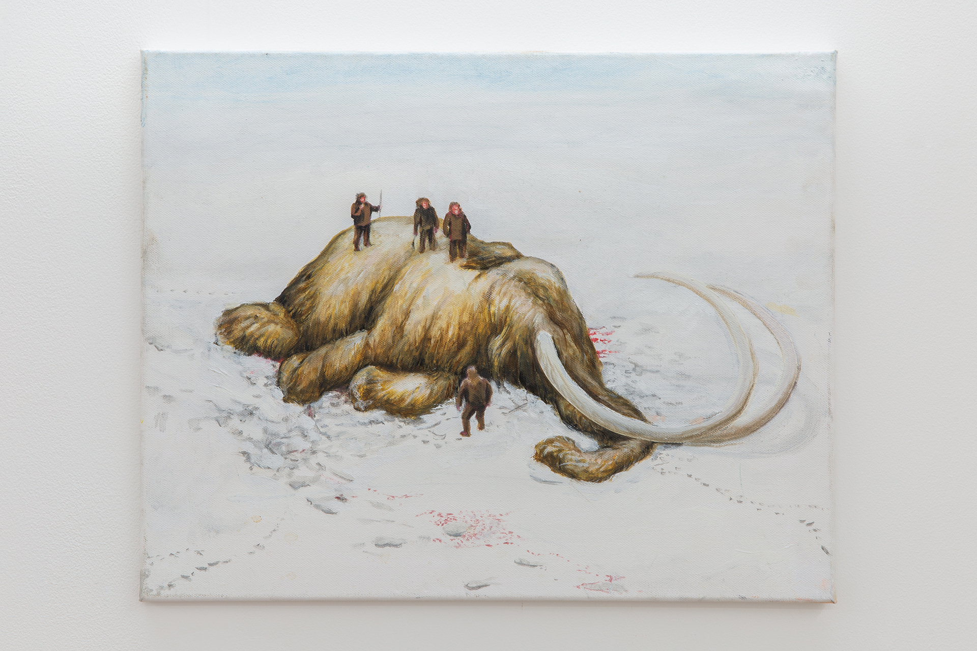 Robert Hawkins, Mastadon Hunt Finale, 2020, Oil on canvas, 40cm x 50cm