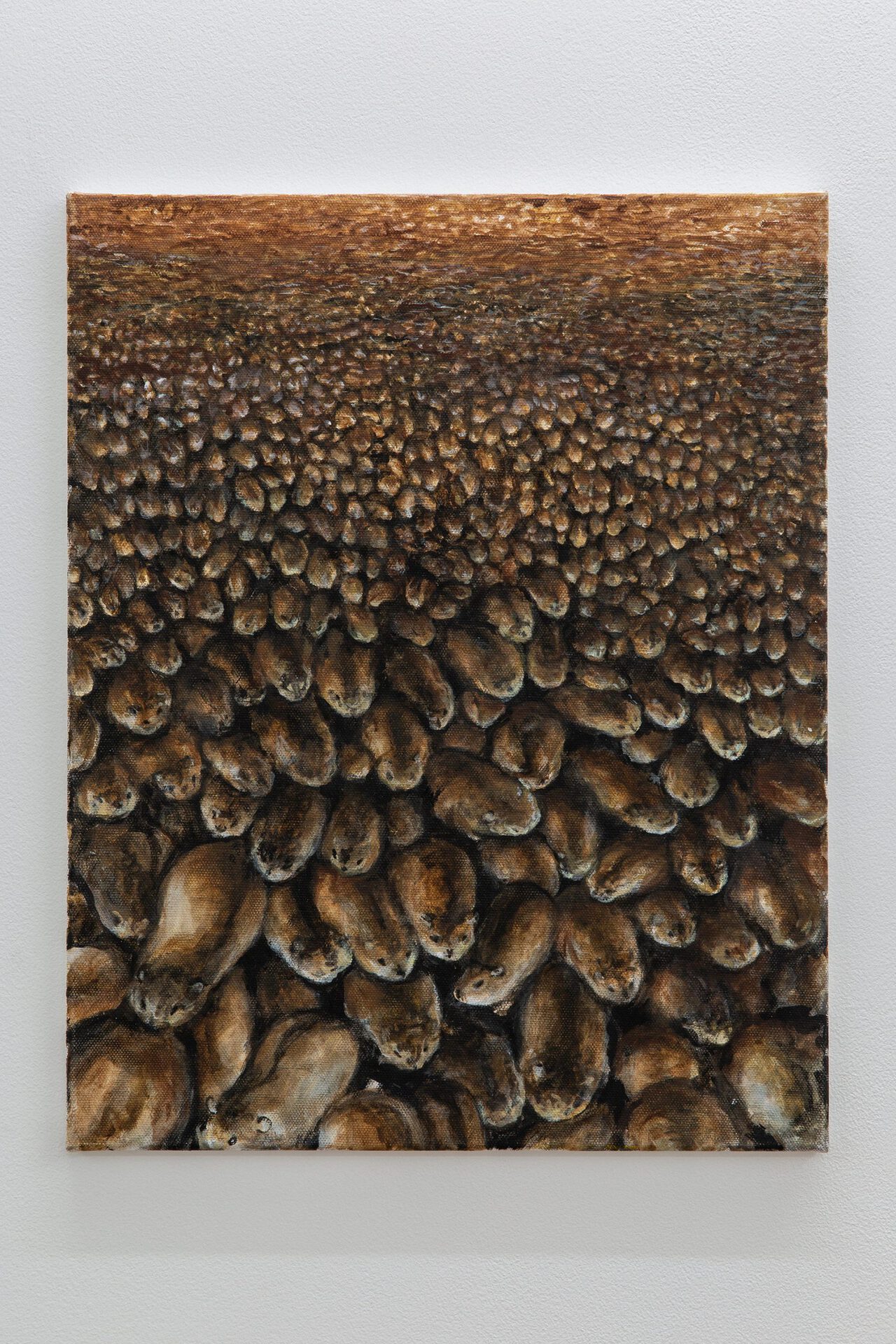 Robert Hawkins, Millions of Migrating Lemmings, 2020, Oil on canvas, 50cm x 40cm