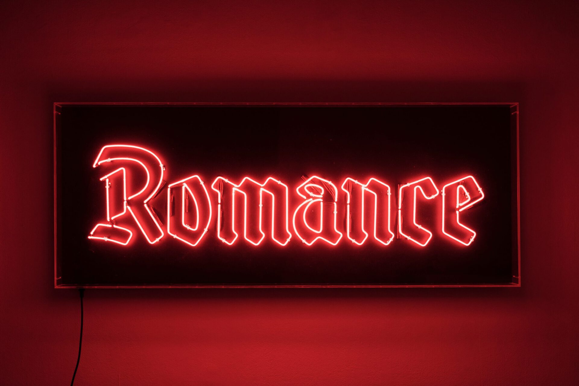 Stefan Strumbel Romance 2020 neon tube in plexiglas box 60 x 150 x 15 cm