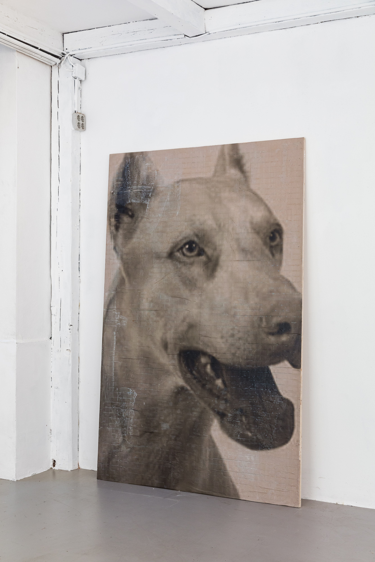 4Schirin Charlot, Hunde, 2020, inkjet print & tile relief 196 x 125 cm