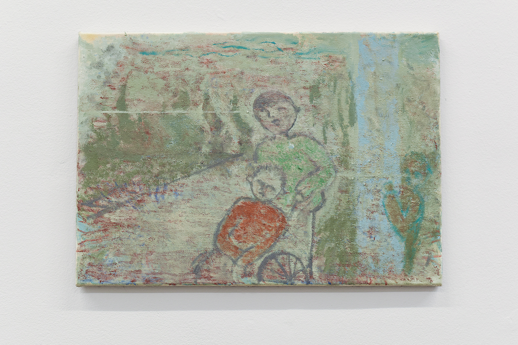 Katrine Bobek, Care4U, 2020, Ink, oil on canvas,  50 x 35 cm