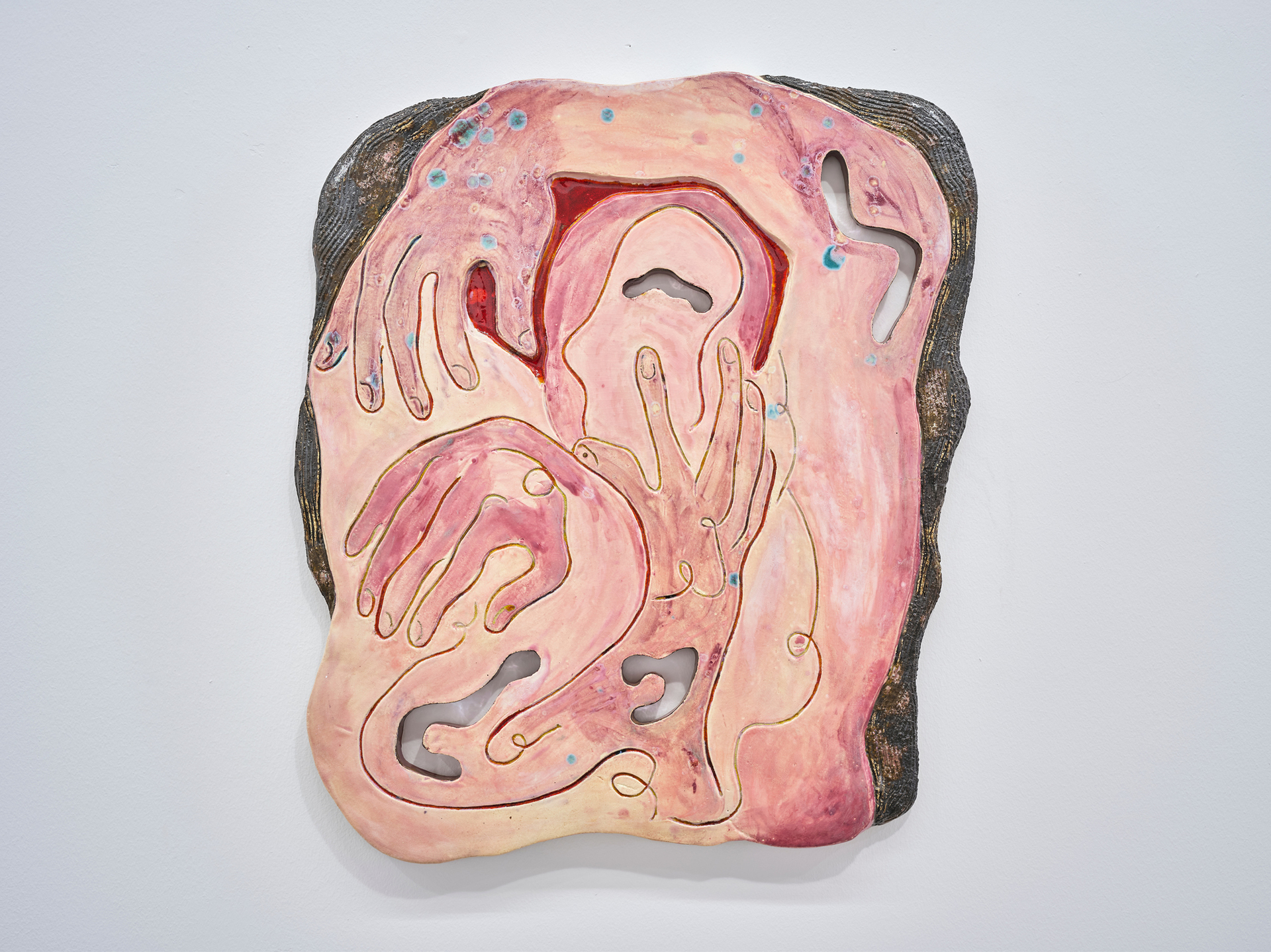 Monika Grabuschnigg, Place yourself where my eyes can feel where my skin can see, 2019, Glazed earthenware, 62 x 53 x 2.5 cm