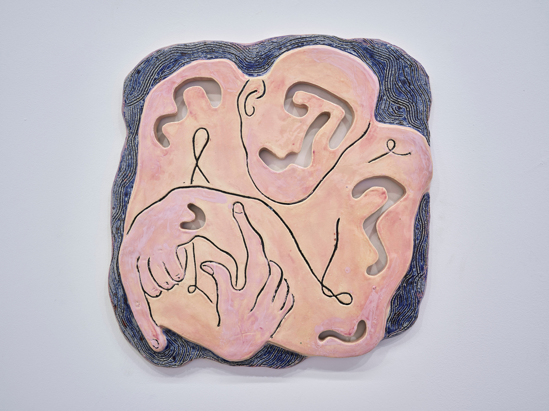 Monika Grabuschnigg, Speeding through gestures, 2019, Glazed earthenware, 52 x 50 x 2.5 cm