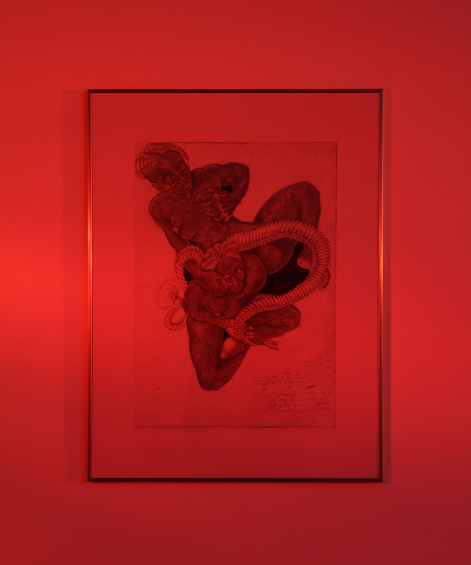 Azzeazy, Do you freeze fright or fry?, 2019, framed drawing (70x50cm)
