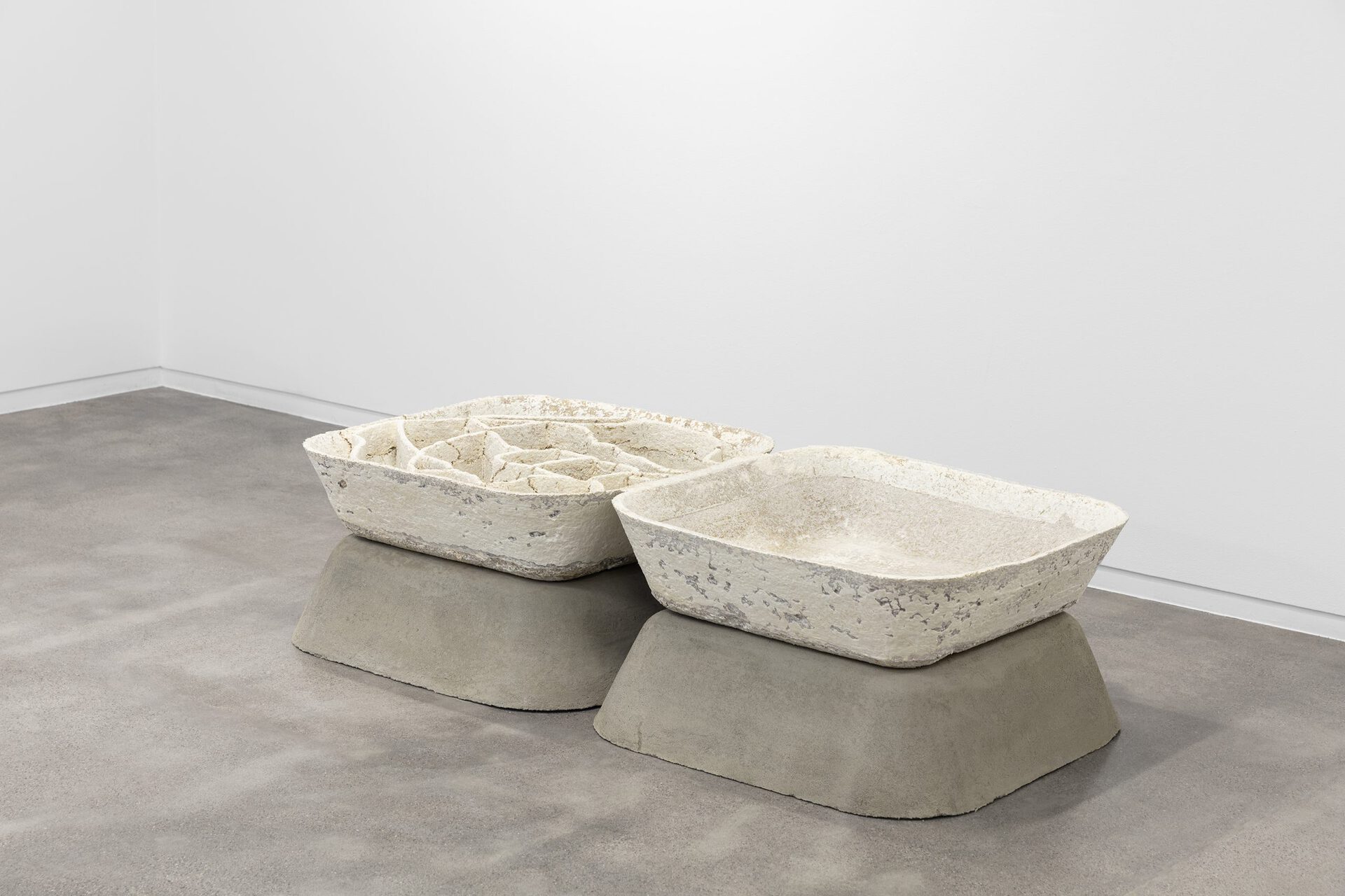 Johanne Hestvold, Edification (Oslo Botanical Garden), 2021, Mycelium composite and reinforced concrete, 46 x 177 x 88 cm