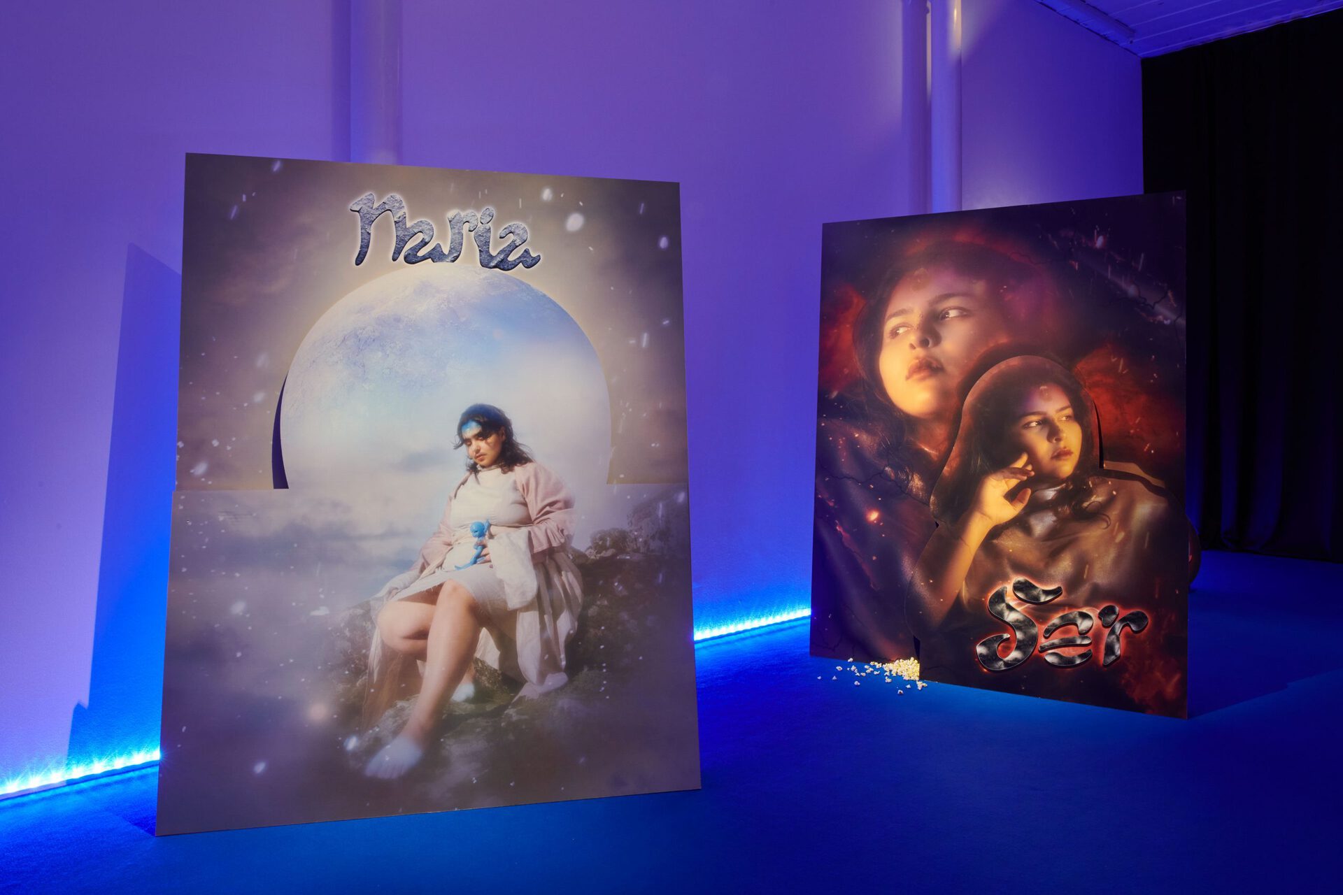 Exhibition view, Giulia Essyad, "A Selene Blues", Fri Art, 2020. Photo Guillaume Python. Courtesy of Fri Art Kunsthalle