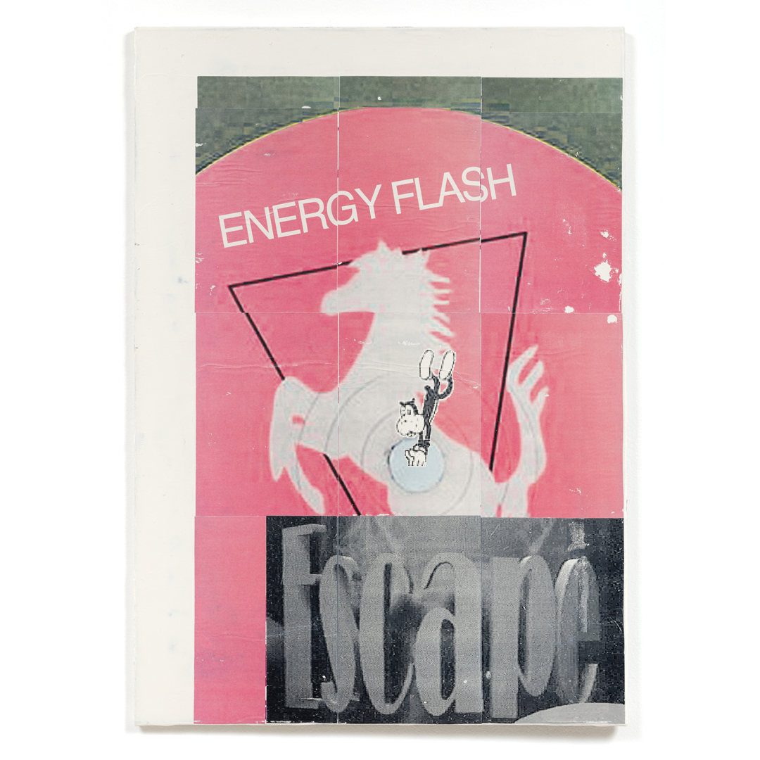 Mark Fridvalszki, Energy Flash (R&S), 2018, acrylic transfer on canvas, 50x70 cm