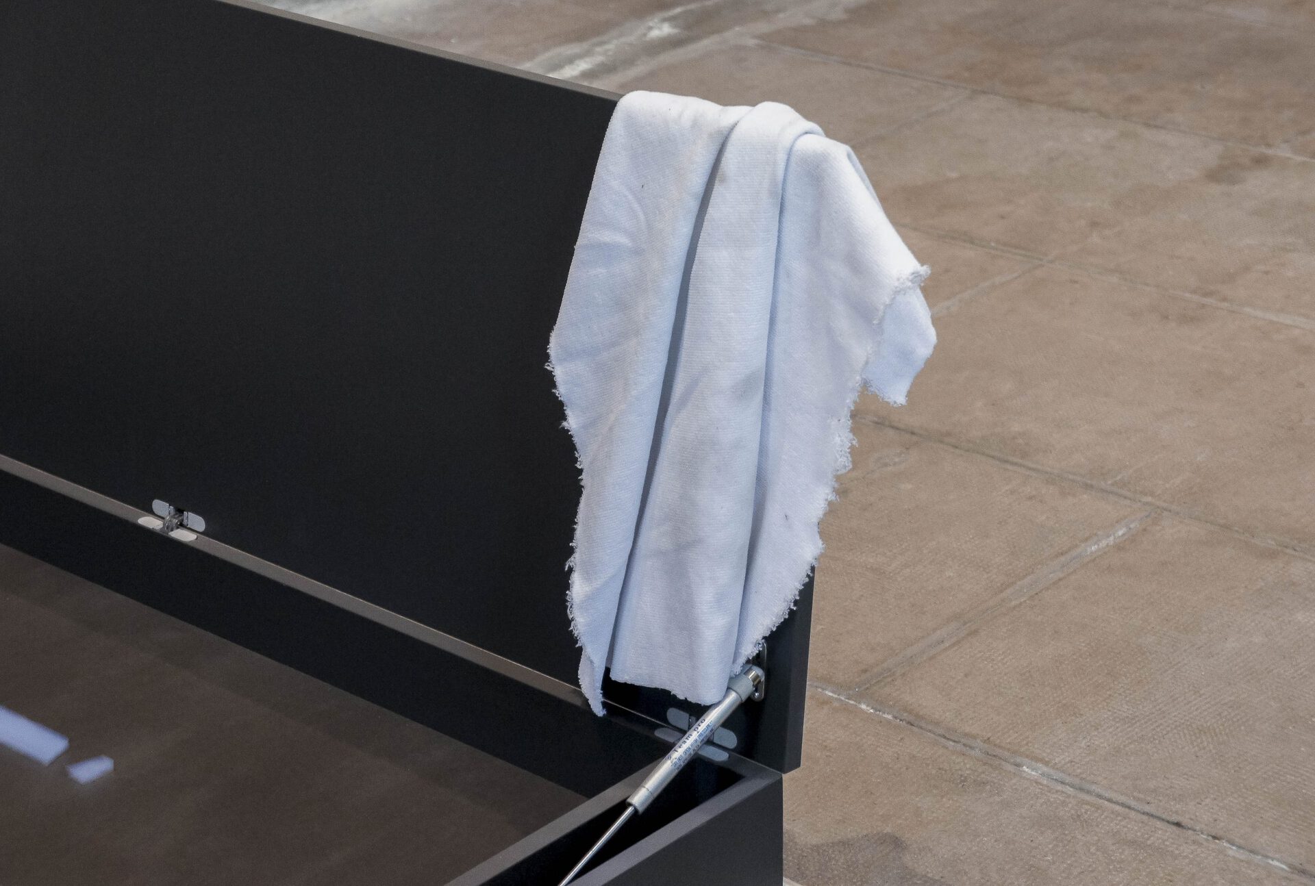 Exhibition and Storage Unit No.6A (Functional Pedestal Series), (09-27-2020 composition: fir, poplar, extruded polystyre- ne, microfiber, silica aerogel / Position 1), 2020 Fir, poplar, extruded polystyrene, medium, stainless steel, microfiber, silica aerogel 63,2 x 148,4 x 54,4 cm (Details)